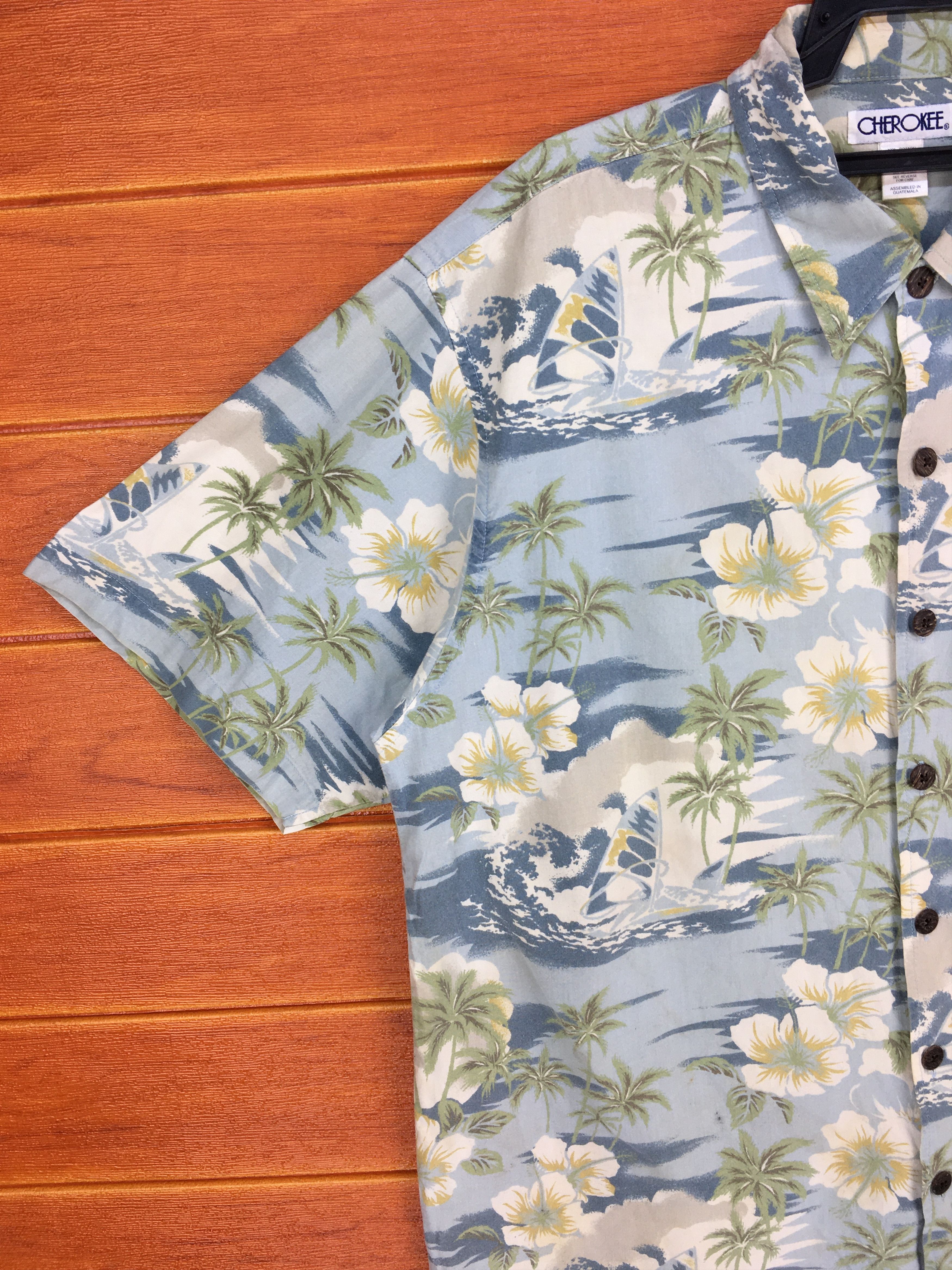Vintage CHEROKEE All Over Print Hawaiian Shirt