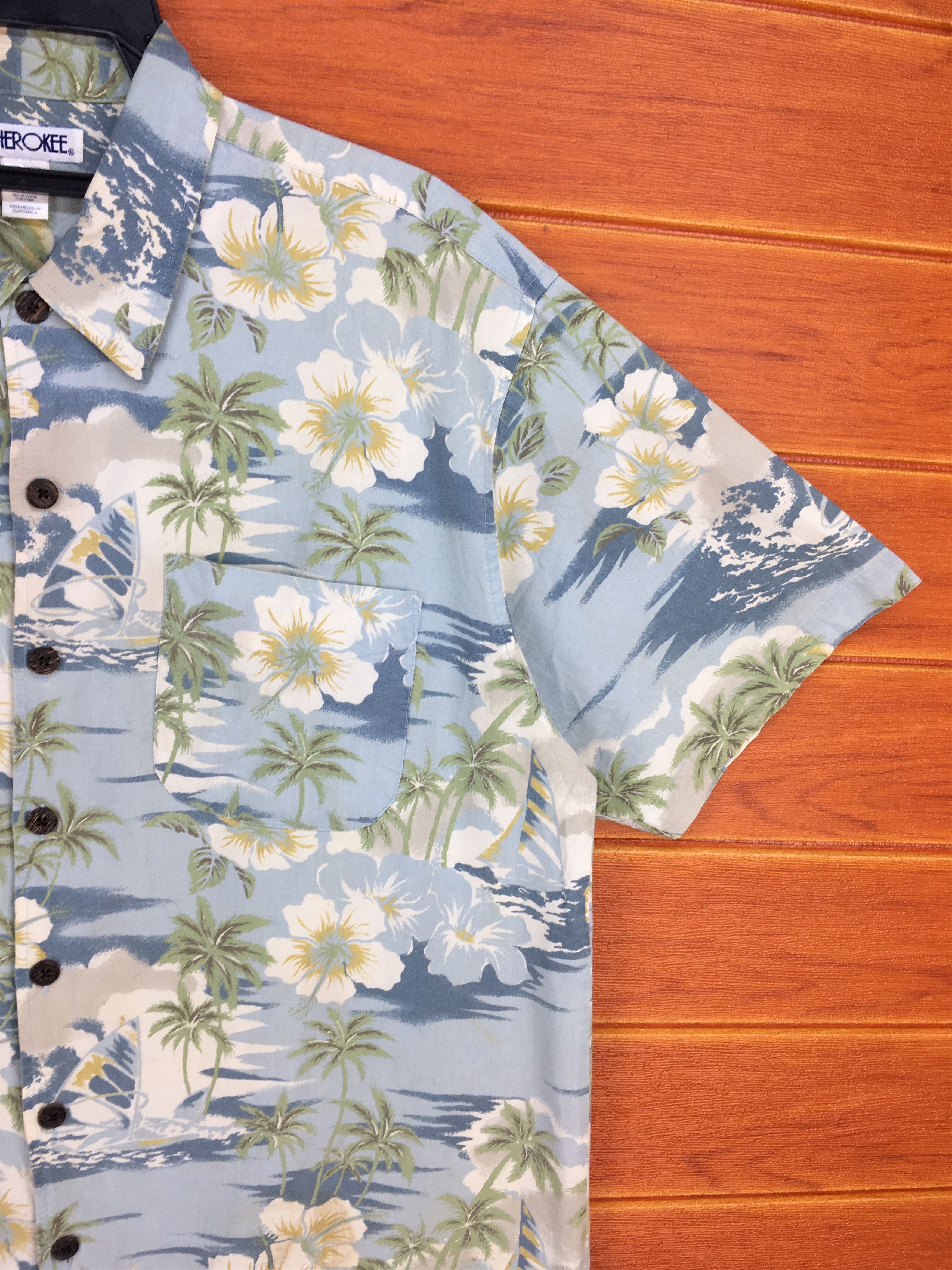 Vintage CHEROKEE All Over Print Hawaiian Shirt