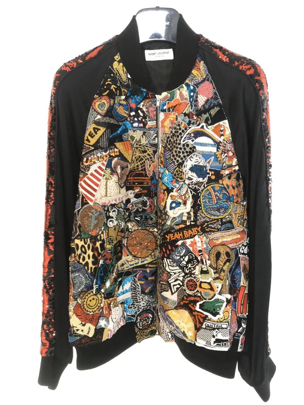 Hedi Slimane × Saint Laurent Paris 16SS Limited Beaded Badges Teddy Bomber sz48 Size US M / EU 48-50 / 2 - 1 Thumbnail