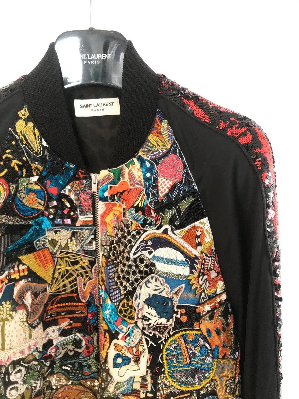 Hedi Slimane × Saint Laurent Paris 16SS Limited Beaded Badges Teddy Bomber sz48 Size US M / EU 48-50 / 2 - 2 Thumbnail