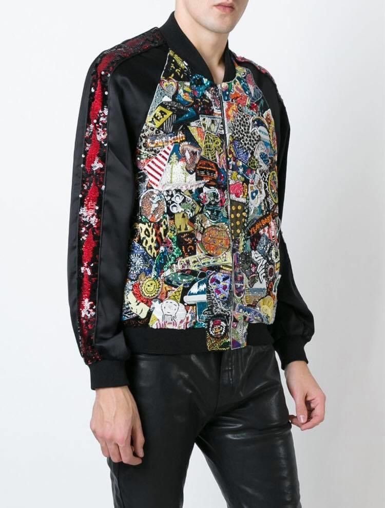 Hedi Slimane × Saint Laurent Paris 16SS Limited Beaded Badges Teddy Bomber sz48 Size US M / EU 48-50 / 2 - 12 Thumbnail
