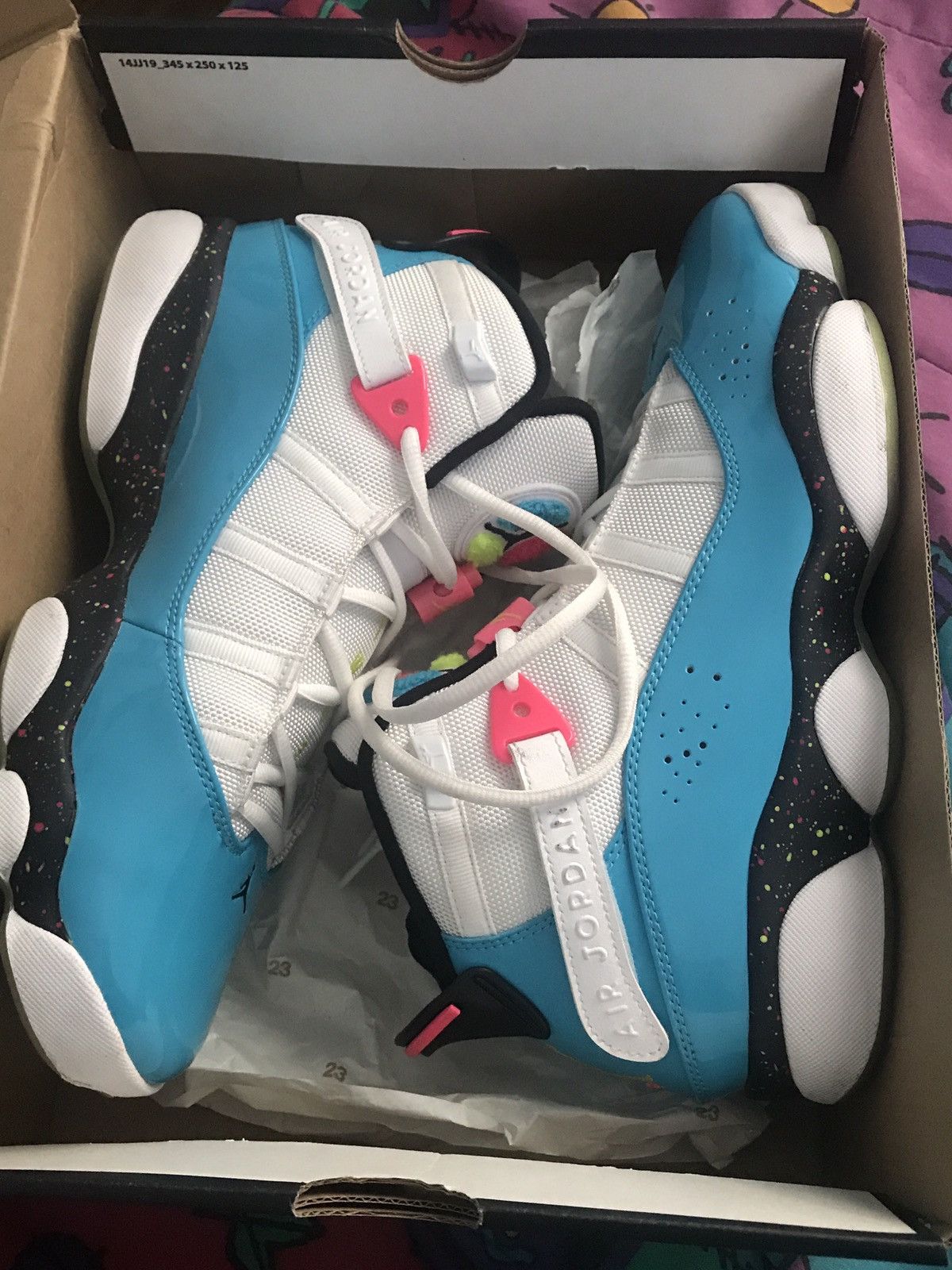 Jordan 6 rings pink and blue clearance