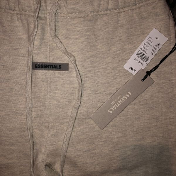 Pacsun Fear of God Essentials SS20 Oatmeal Sweatpants | Grailed