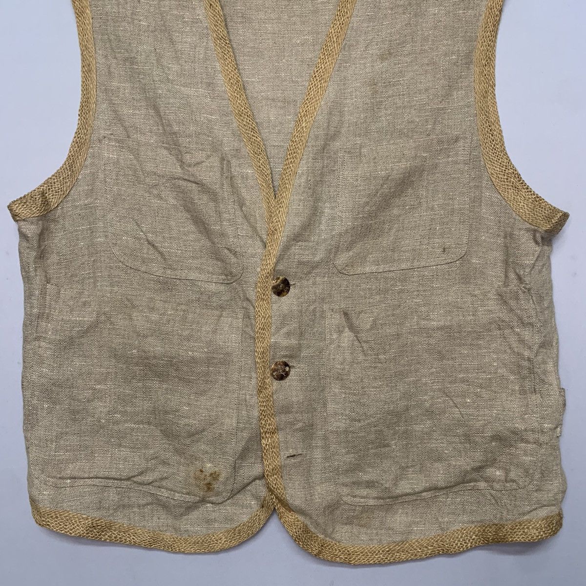 Japanese Brand × Vintage Vintage Harris Wallace Hemp Sleeveless Vest Medium Size Size US M / EU 48-50 / 2 - 3 Thumbnail