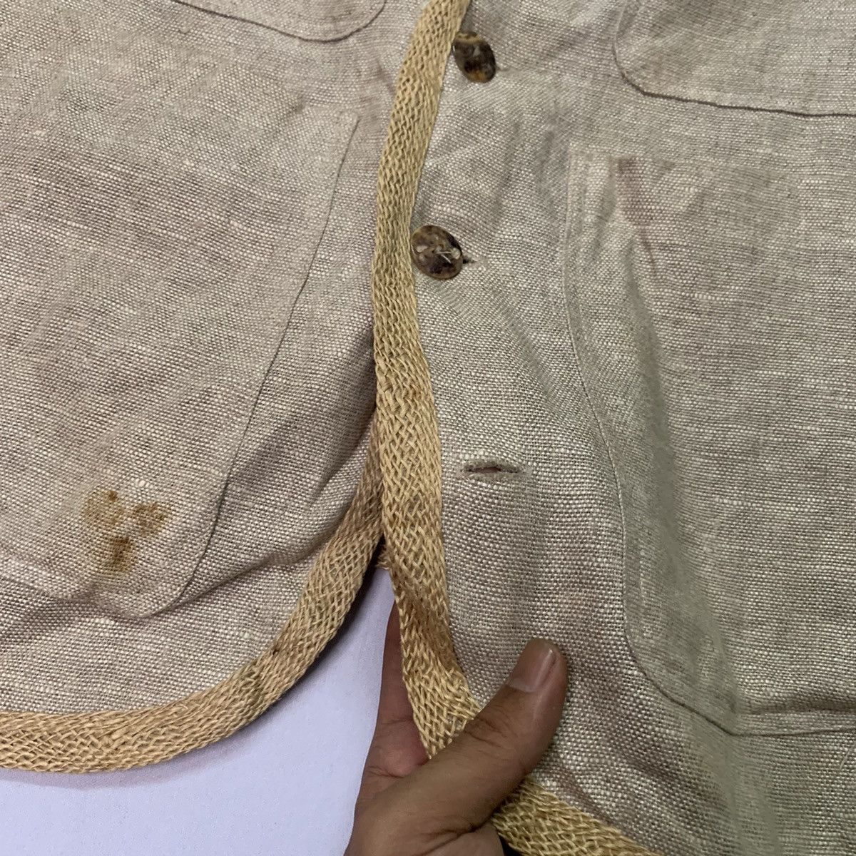 Japanese Brand × Vintage Vintage Harris Wallace Hemp Sleeveless Vest Medium Size Size US M / EU 48-50 / 2 - 5 Thumbnail