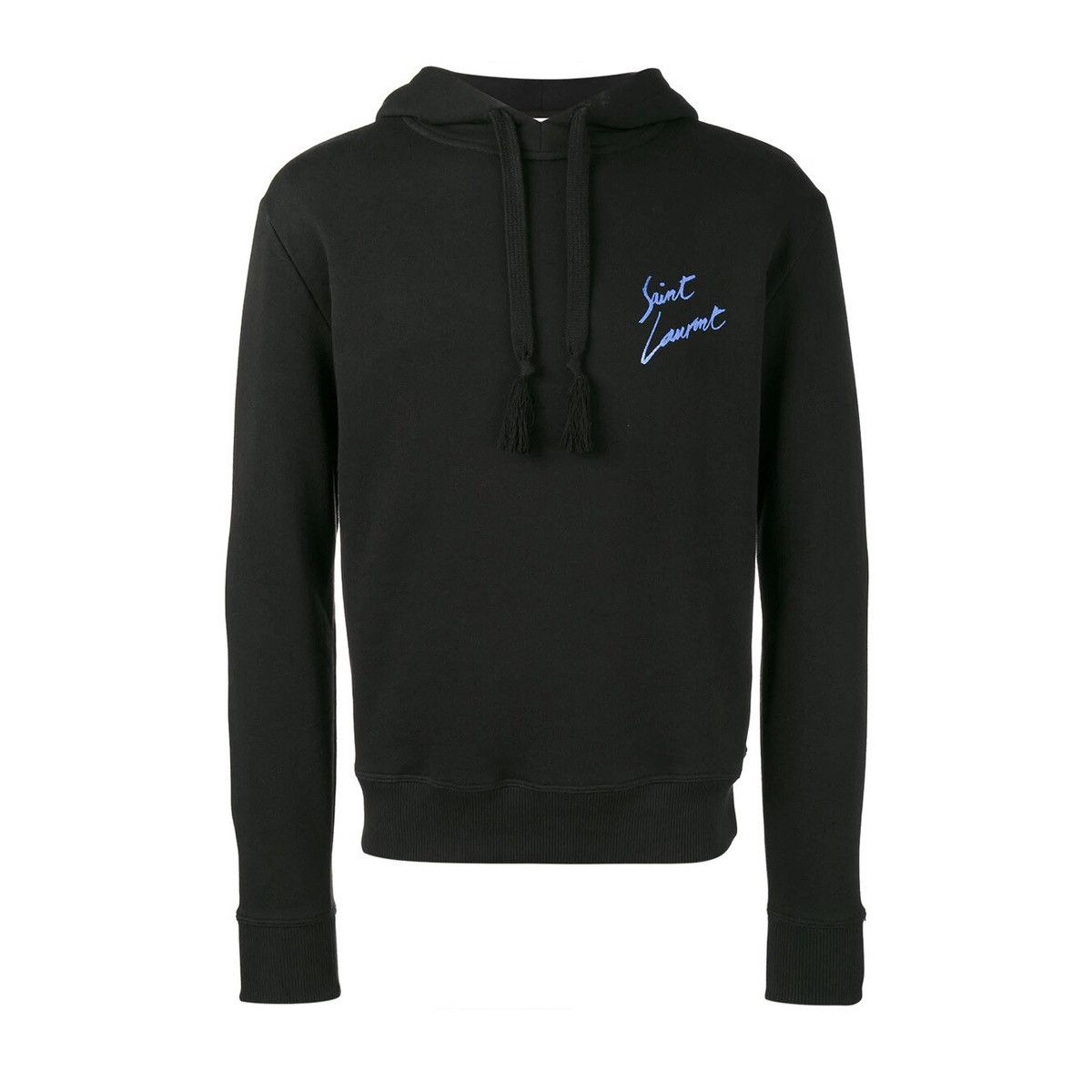 Saint Laurent Paris Saint Laurent SLP Blue Signature Logo Hoodie Black Grailed