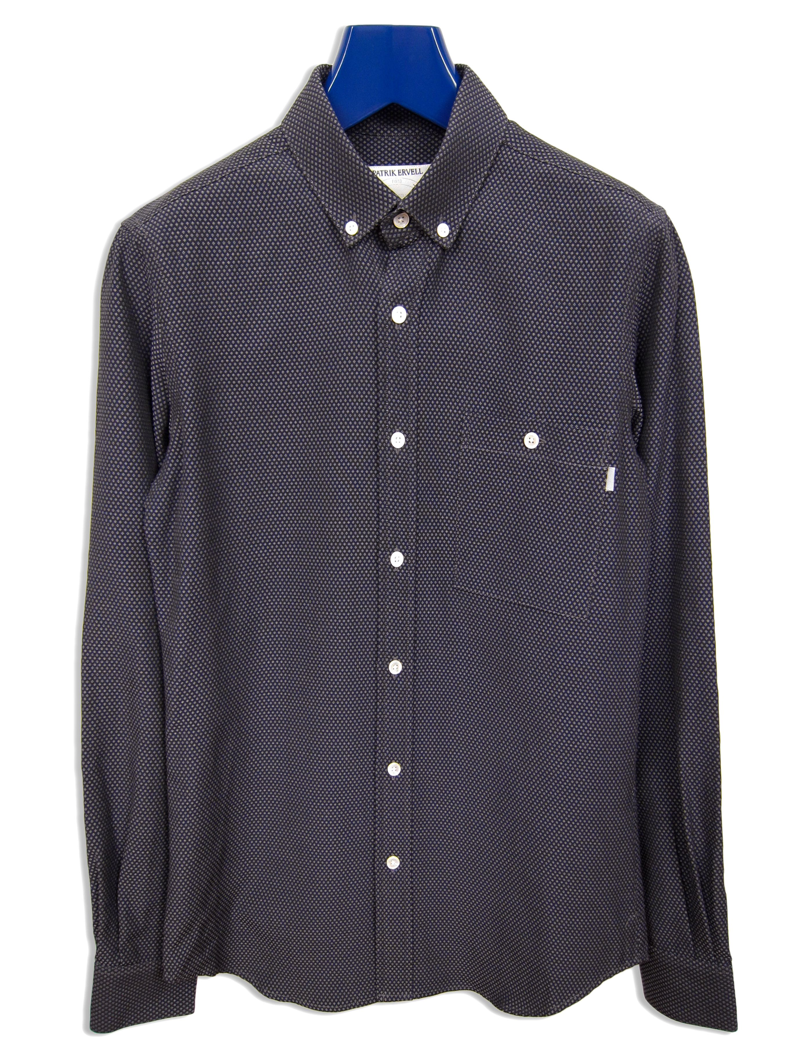 FW13 Navy Diamond Rayon Blend Button-Down Shirt sz. XS