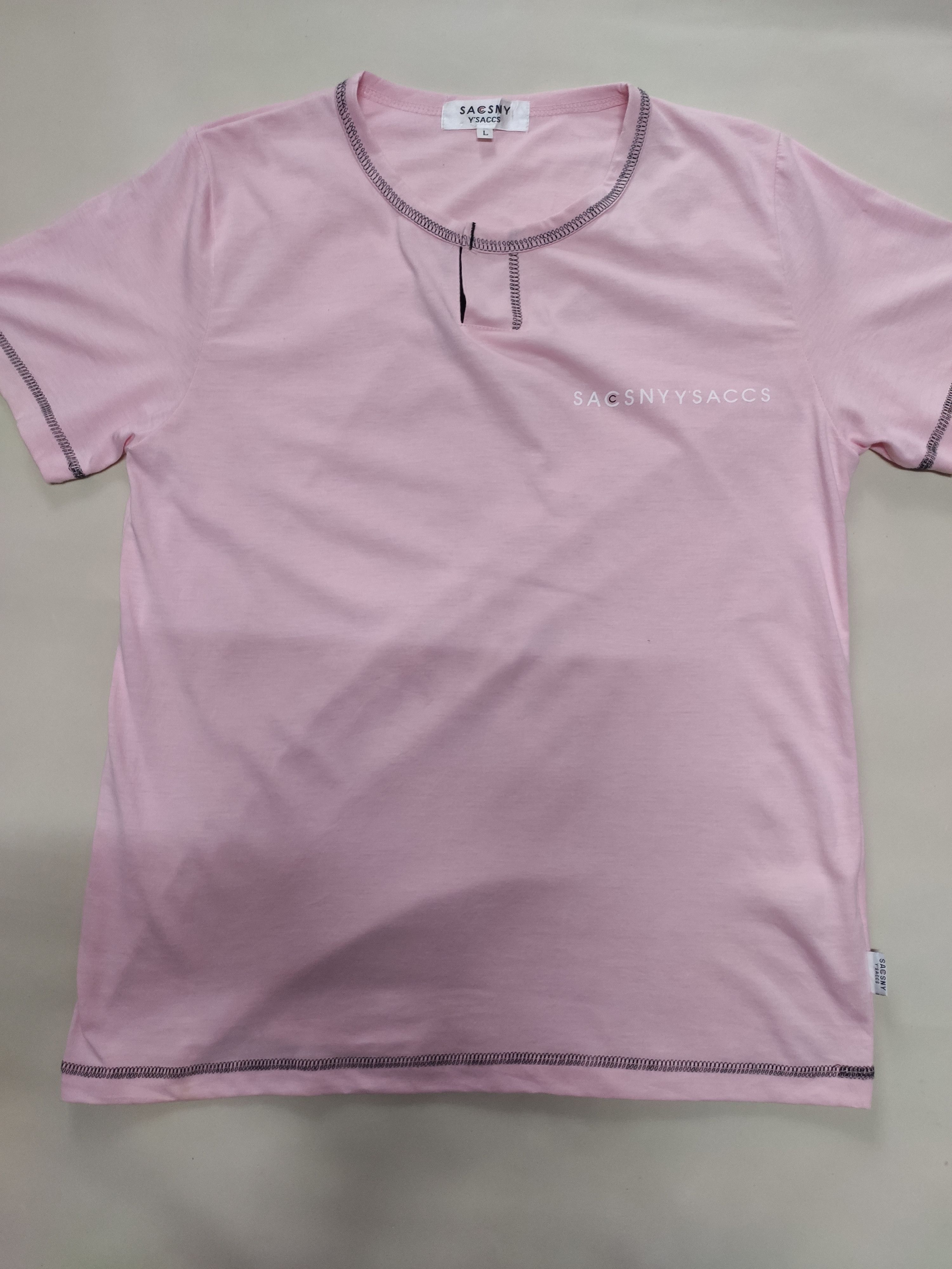 Designer × Japanese Brand × Yohji Yamamoto SACSNY Y'SACCS Short Sleeve Pink T-Shirt / Tee Size US M / EU 48-50 / 2 - 2 Thumbnail