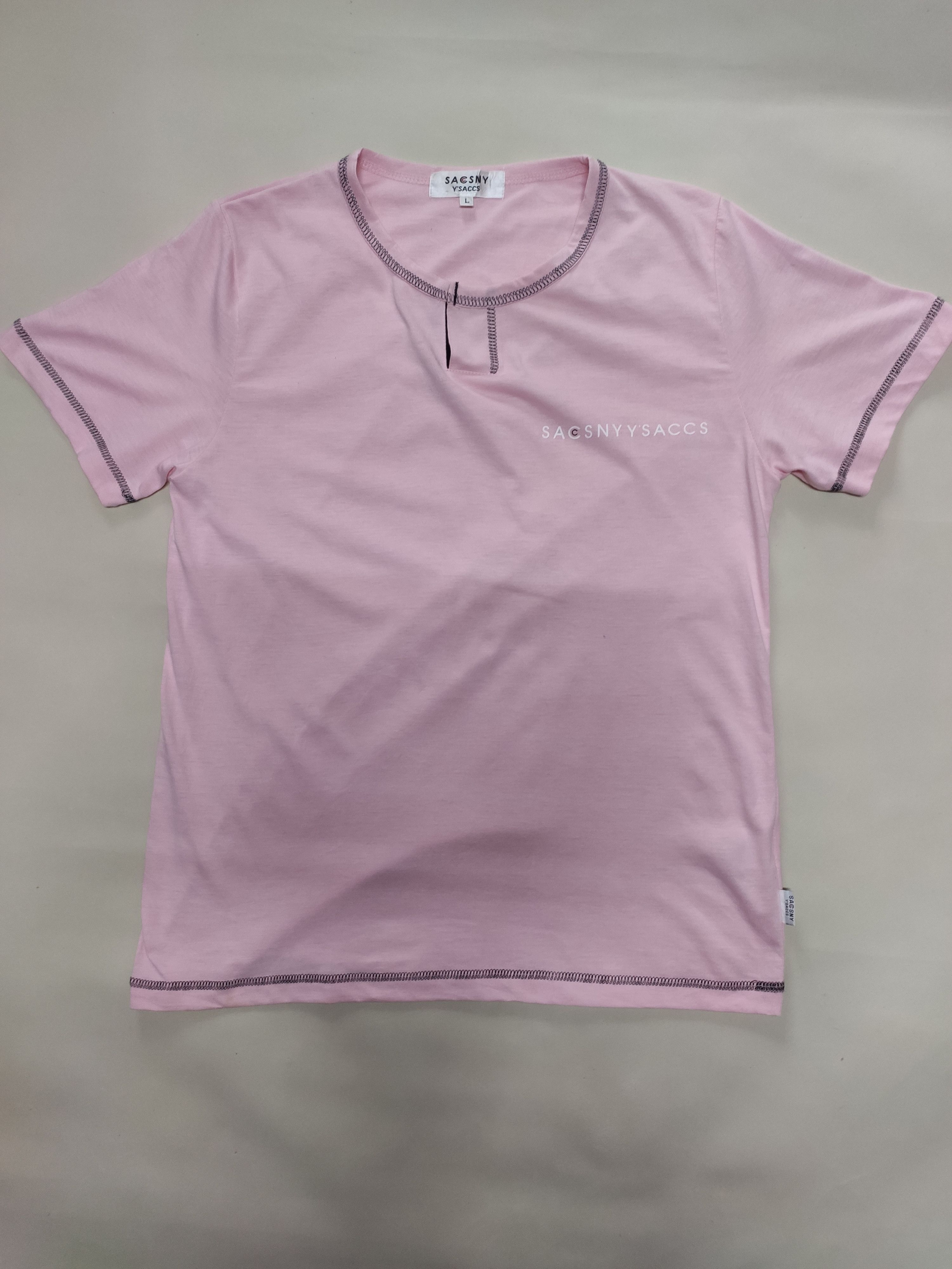 Designer × Japanese Brand × Yohji Yamamoto SACSNY Y'SACCS Short Sleeve Pink T-Shirt / Tee Size US M / EU 48-50 / 2 - 1 Thumbnail