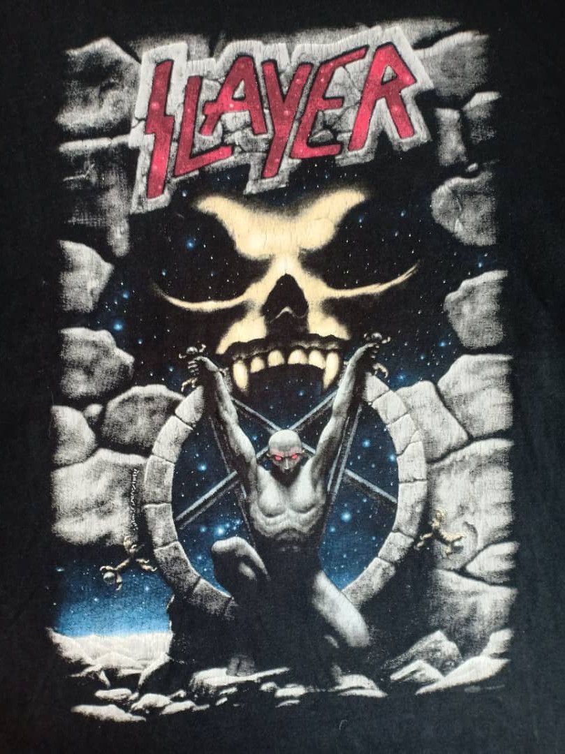 Band Tees × Slayer × Vintage RARE!! Vtg 90s Slayer Live Intrusion Band Rock Music 7/20 Size US XL / EU 56 / 4 - 4 Thumbnail