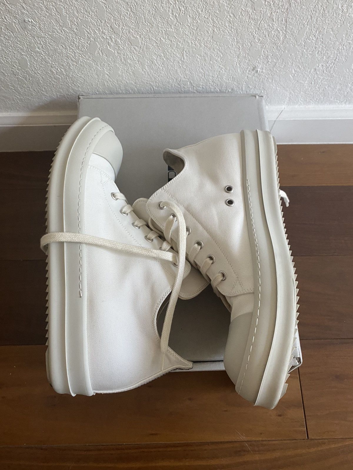 Rick owens white ramones clearance