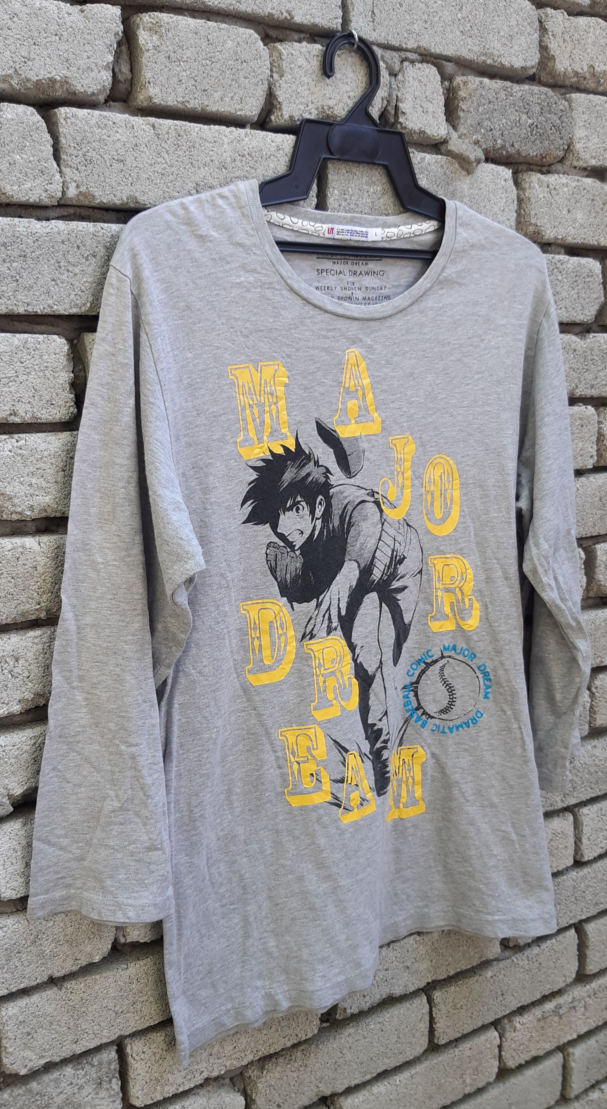 Anime MAJOR DREAM x UNIQLO 3Q TSHIRT Size US L / EU 52-54 / 3 - 3 Thumbnail
