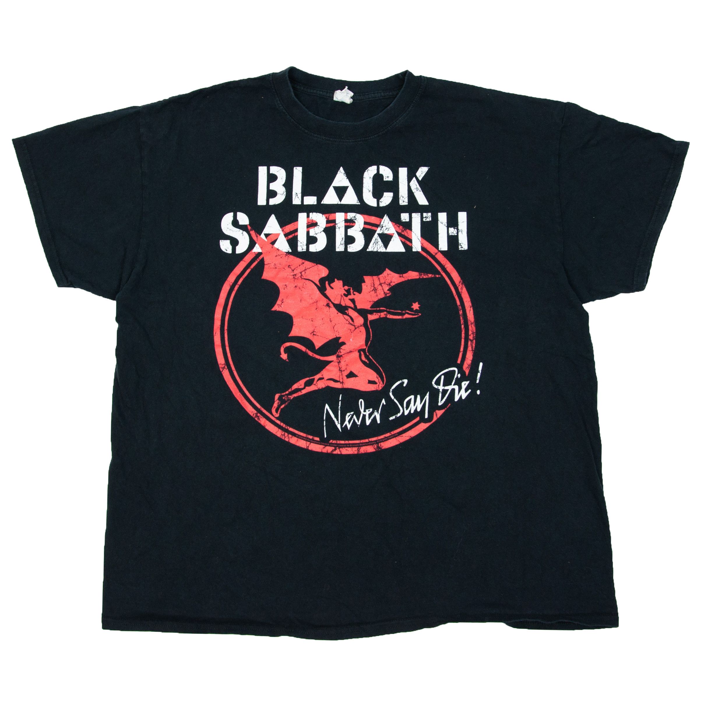Black Sabbath Never Say Die Official T-Shirt - Unisex Black Ringer, Size XL - View #10