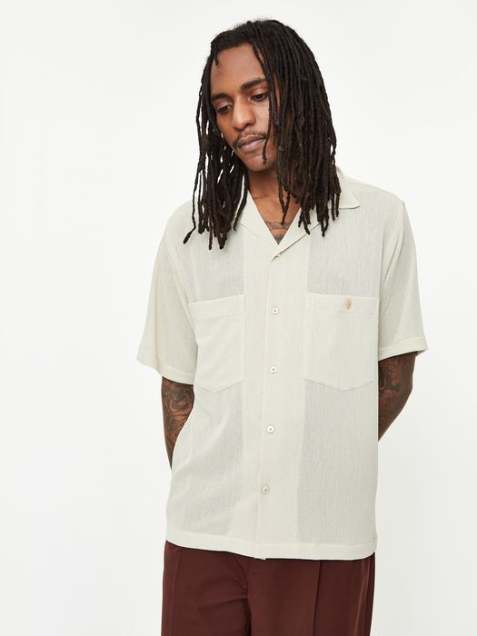 Cmmn Swdn CMMN SWDN Cream Mesh Dexter Shirt Camp Collar Grailed