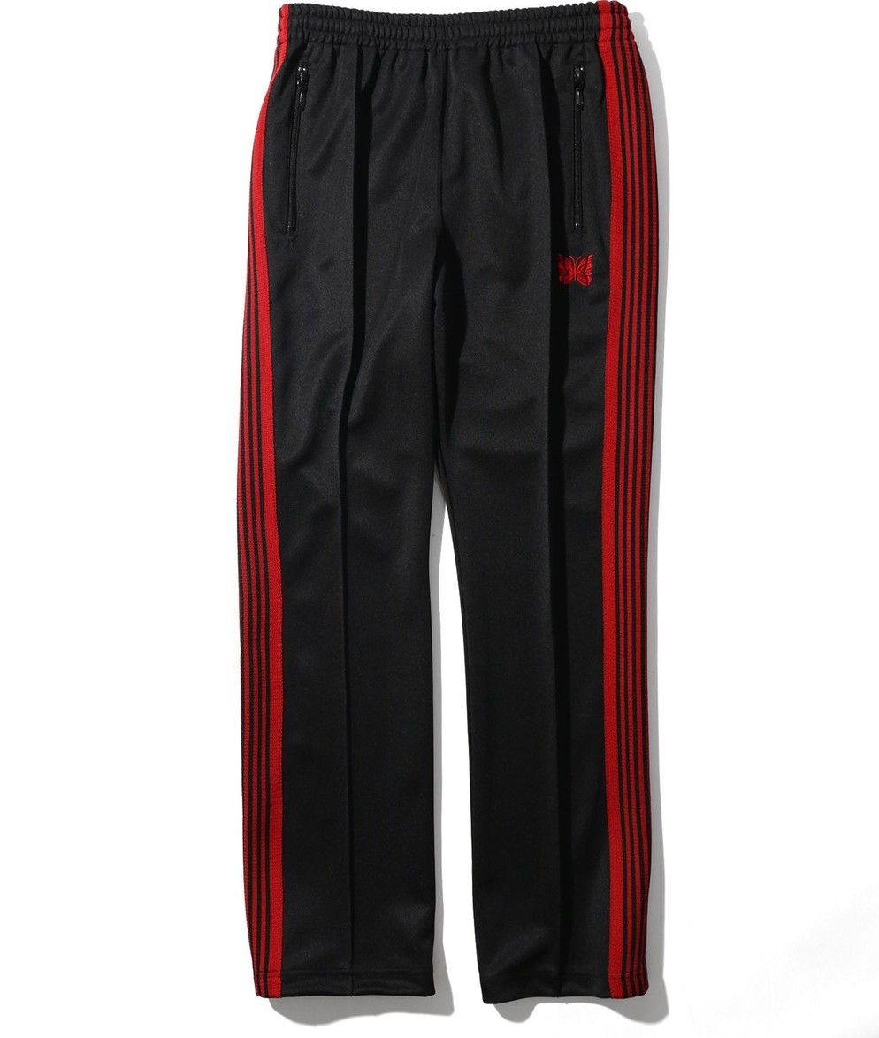 Needles Needles Narrow Track pant poly smooth FREAK'S black red XS