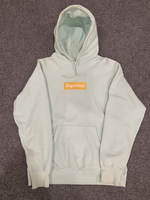 Supreme ice blue box logo online hoodie