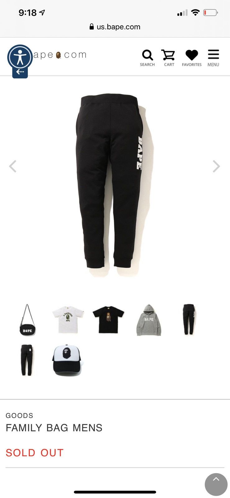 Bape Bape Sweatpants Black. Family Bag Edition. (X-Large) Size US 36 / EU 52 - 3 Thumbnail