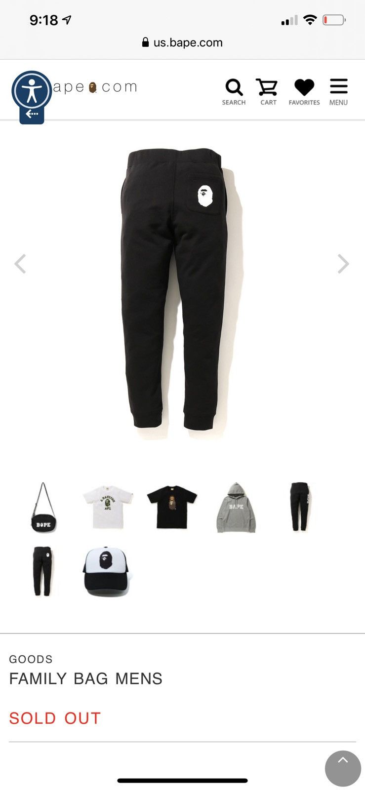 Bape Bape Sweatpants Black. Family Bag Edition. (X-Large) Size US 36 / EU 52 - 4 Thumbnail