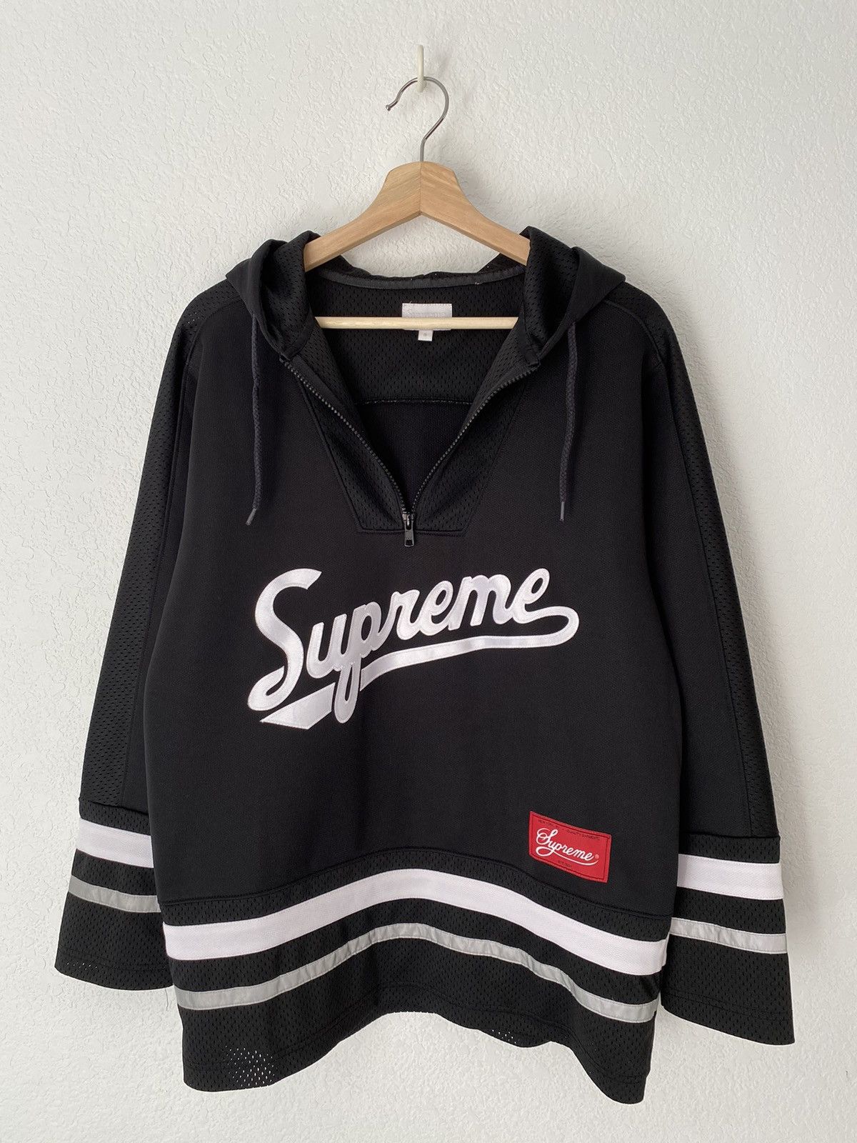 Supreme Supreme - 3M Reflective Hooded Hockey Top Black | Grailed