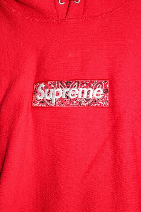 Red bandana box logo hot sale hoodie