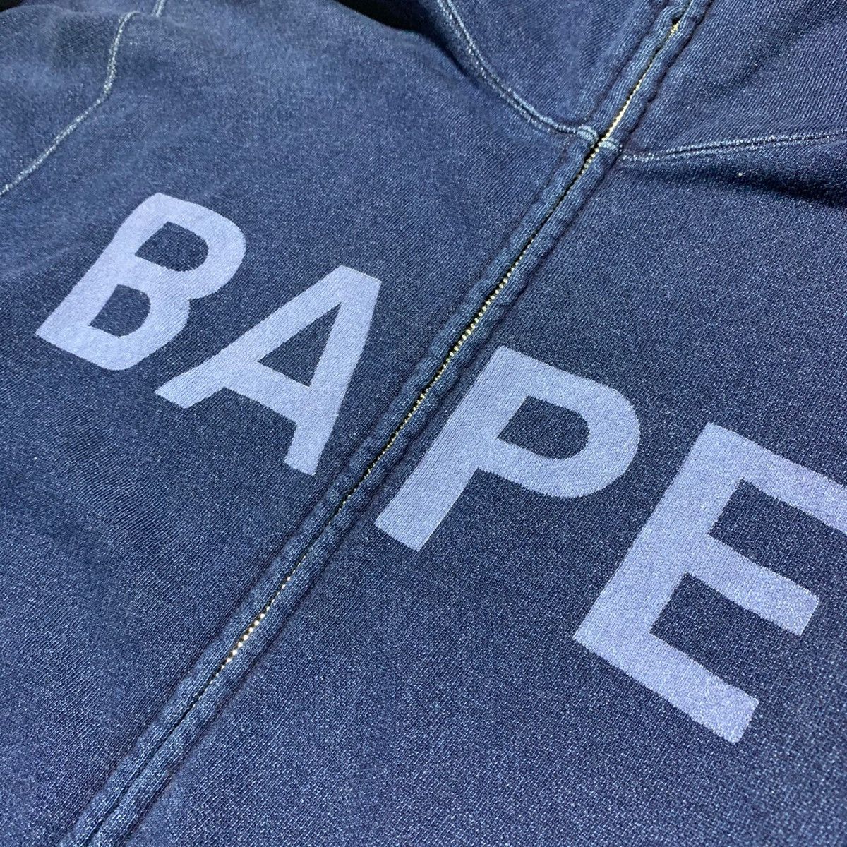 Bape Indigo Full Zip Hoodie Size US XL / EU 56 / 4 - 2 Thumbnail