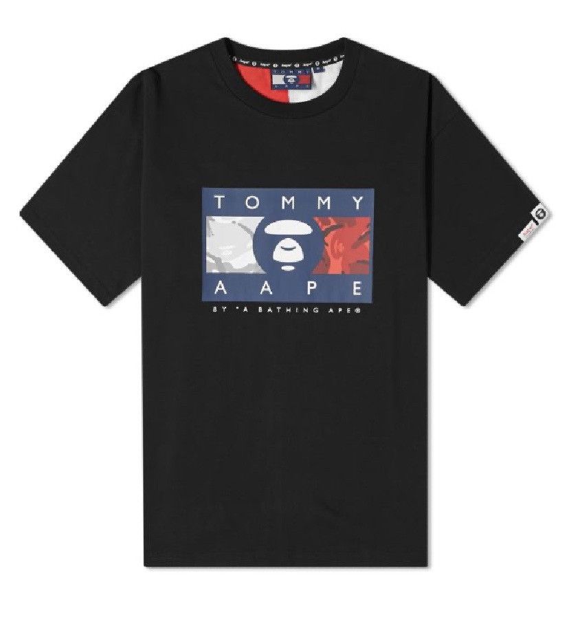 Tommy Jeans x Aape T Shirt Black Size M BAPE Collaboration