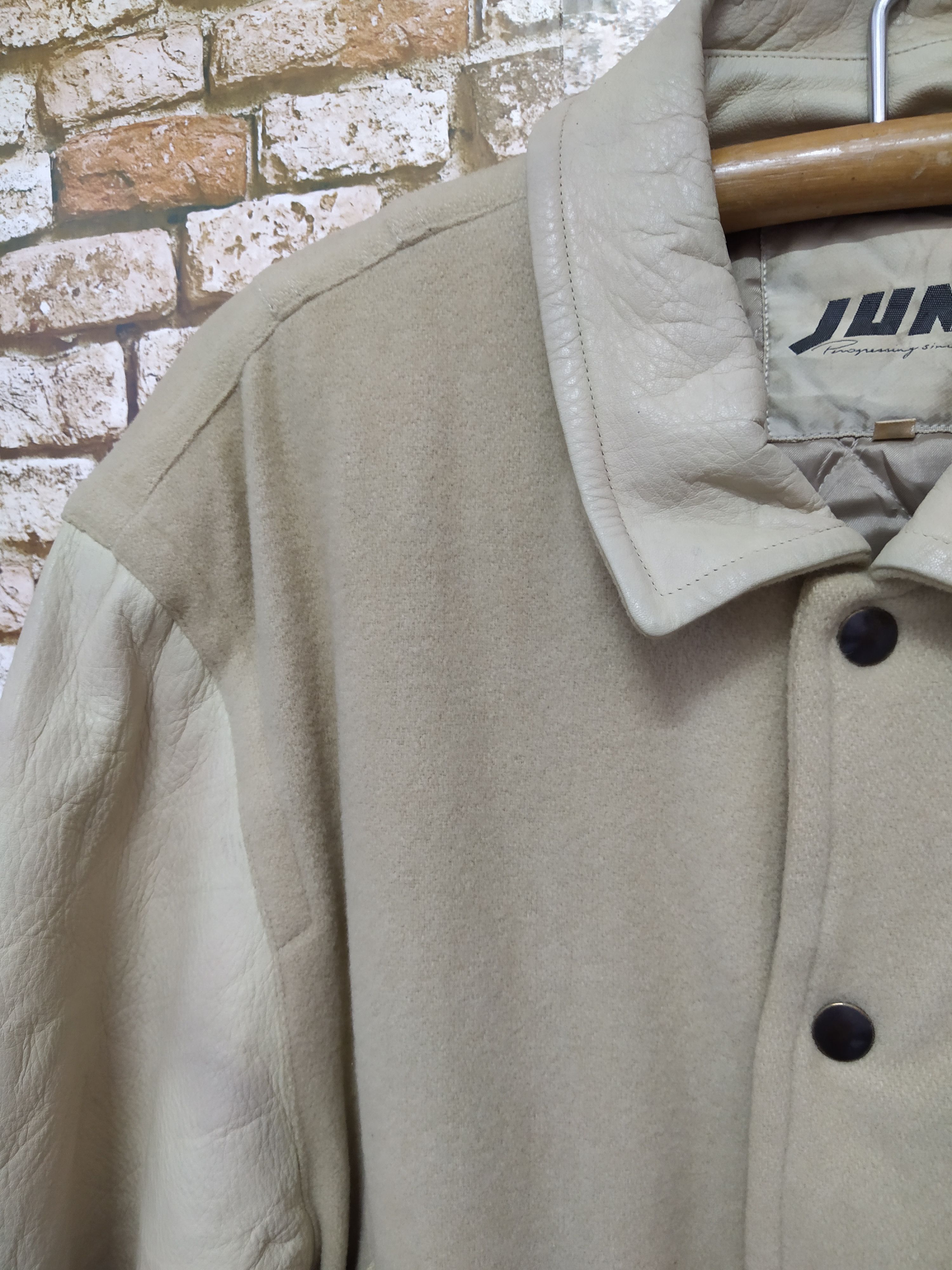 Japanese Brand JUN MEN JAPAN EMBROIDERED VARSITY JACKET + LEATHER (B303) Size US M / EU 48-50 / 2 - 4 Thumbnail