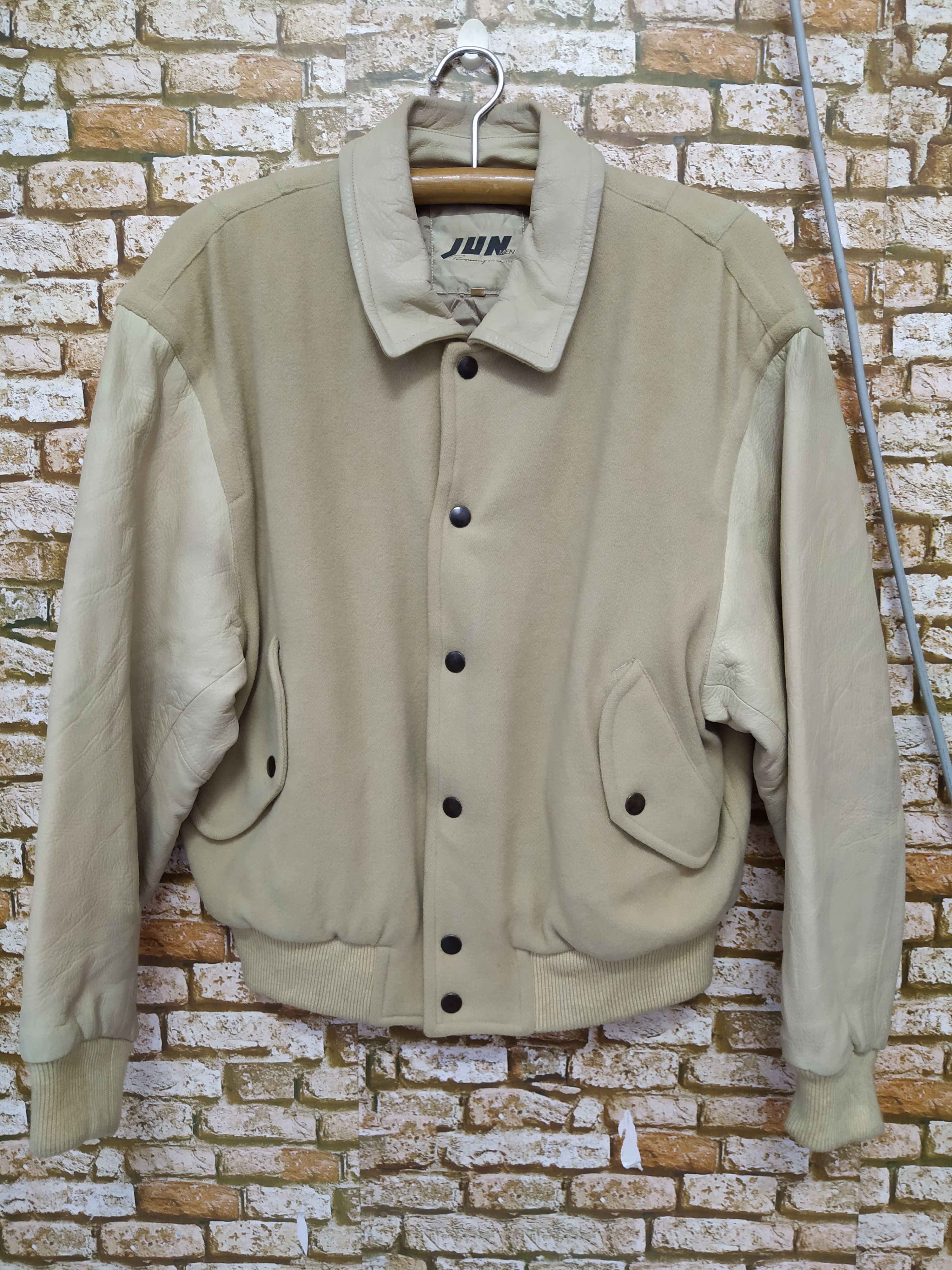 Japanese Brand JUN MEN JAPAN EMBROIDERED VARSITY JACKET + LEATHER (B303) Size US M / EU 48-50 / 2 - 2 Thumbnail