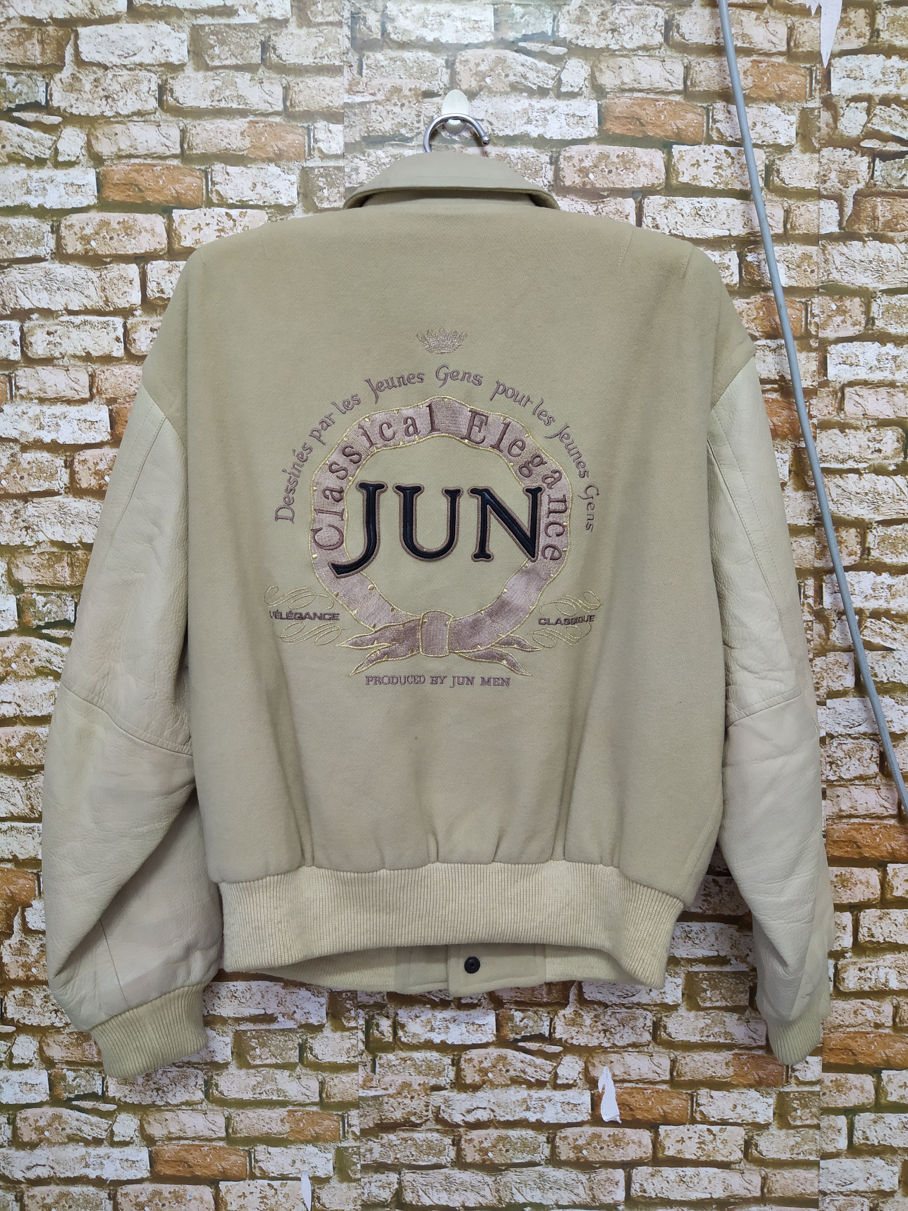 Japanese Brand JUN MEN JAPAN EMBROIDERED VARSITY JACKET + LEATHER (B303) Size US M / EU 48-50 / 2 - 1 Thumbnail