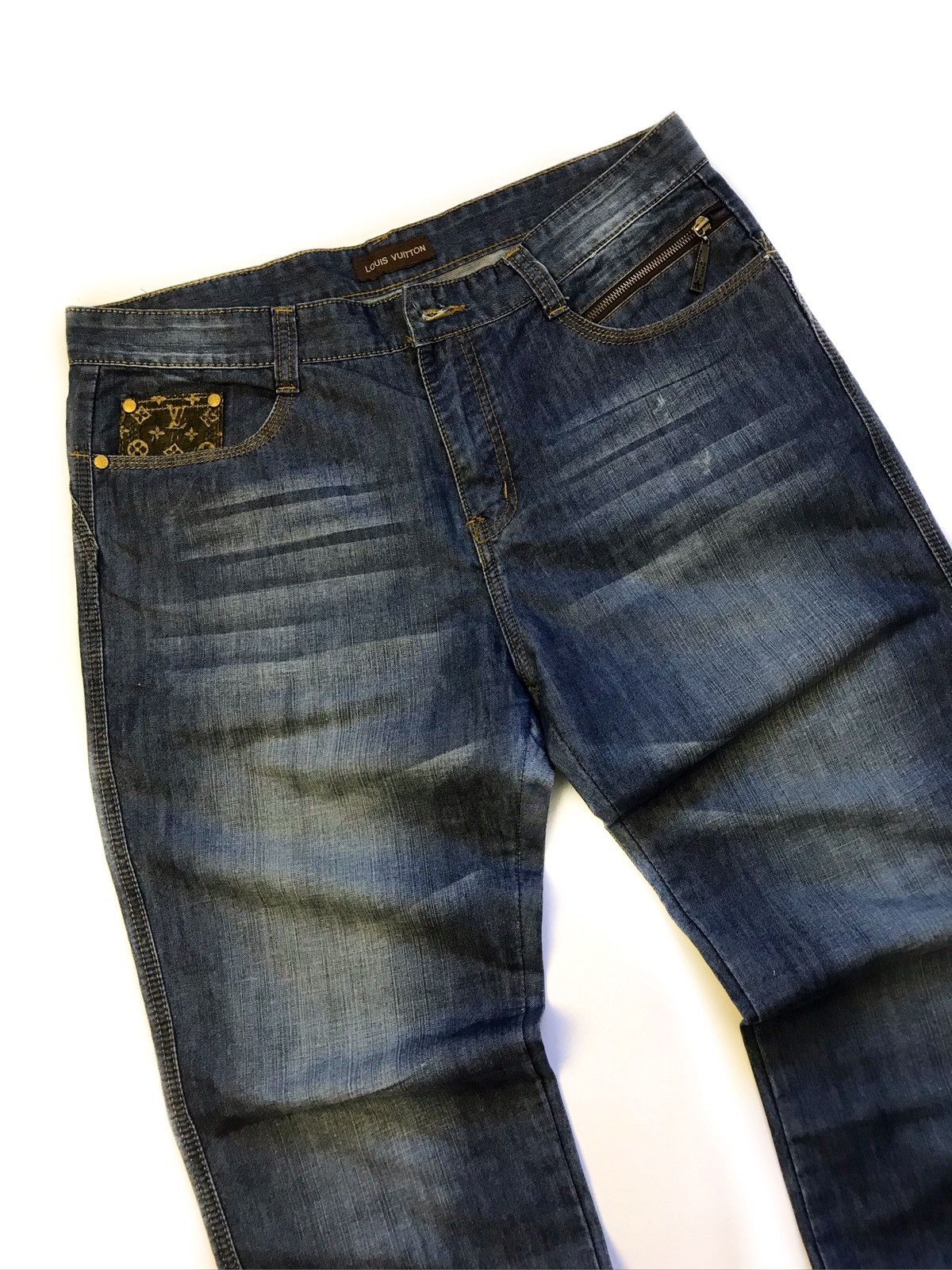 Men Louis Vuitton US Size 36 Brown Goat Suede Jeans/Pants Very Rare $16,990