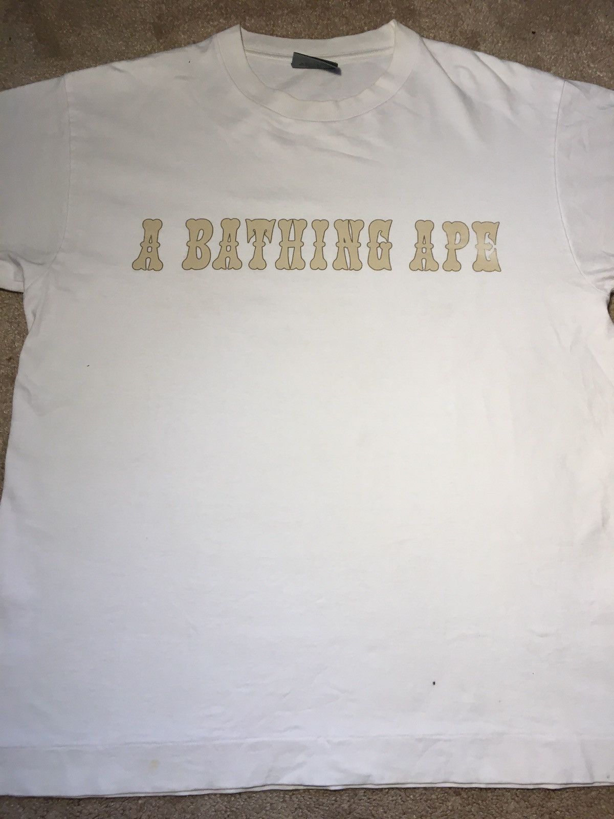 Bape 1999 Bape Gothic Logo Tee White Medium 90s OG Bathing Ape Size US M / EU 48-50 / 2 - 2 Thumbnail