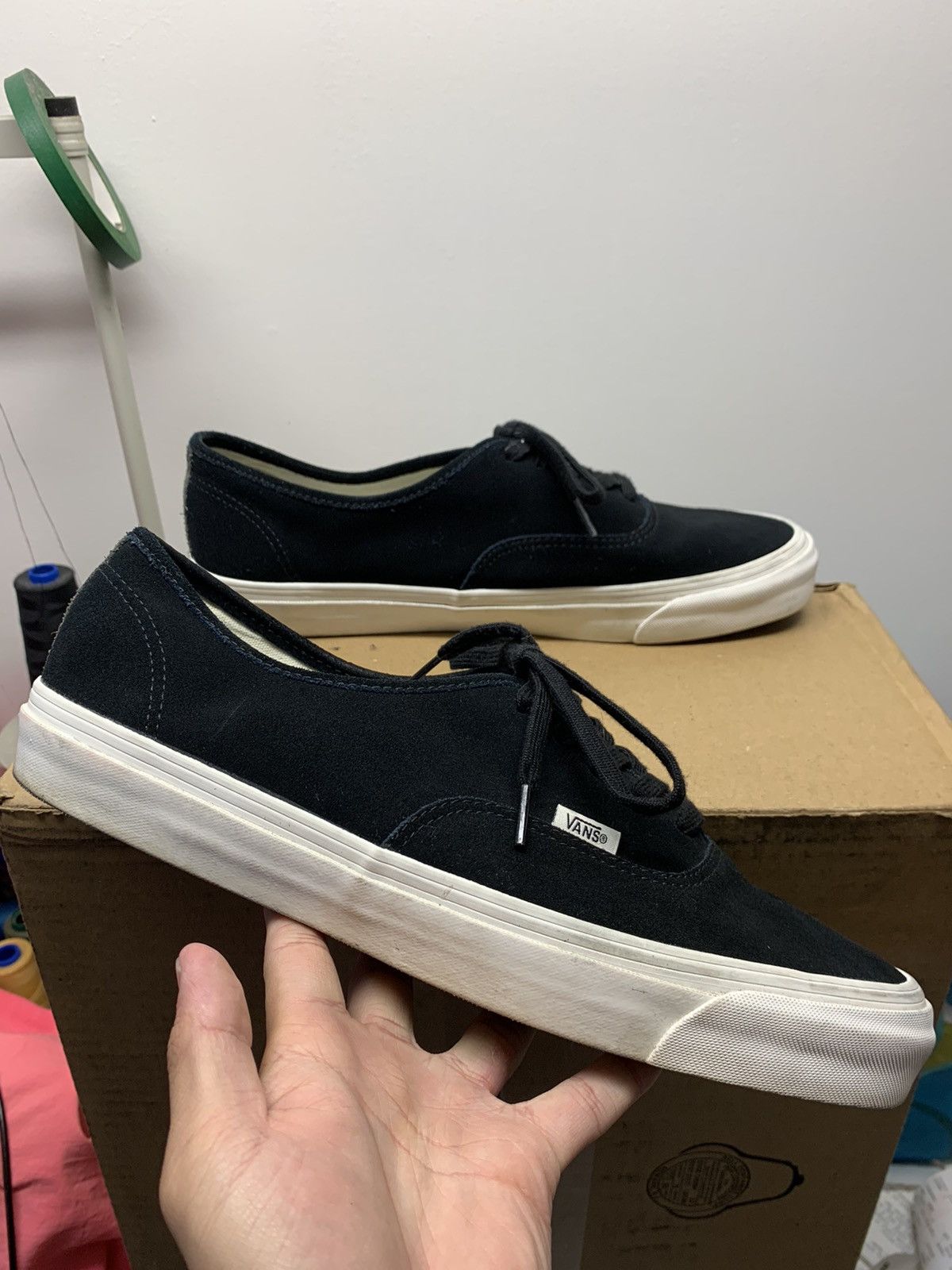 Vans authentic lx black suede sales