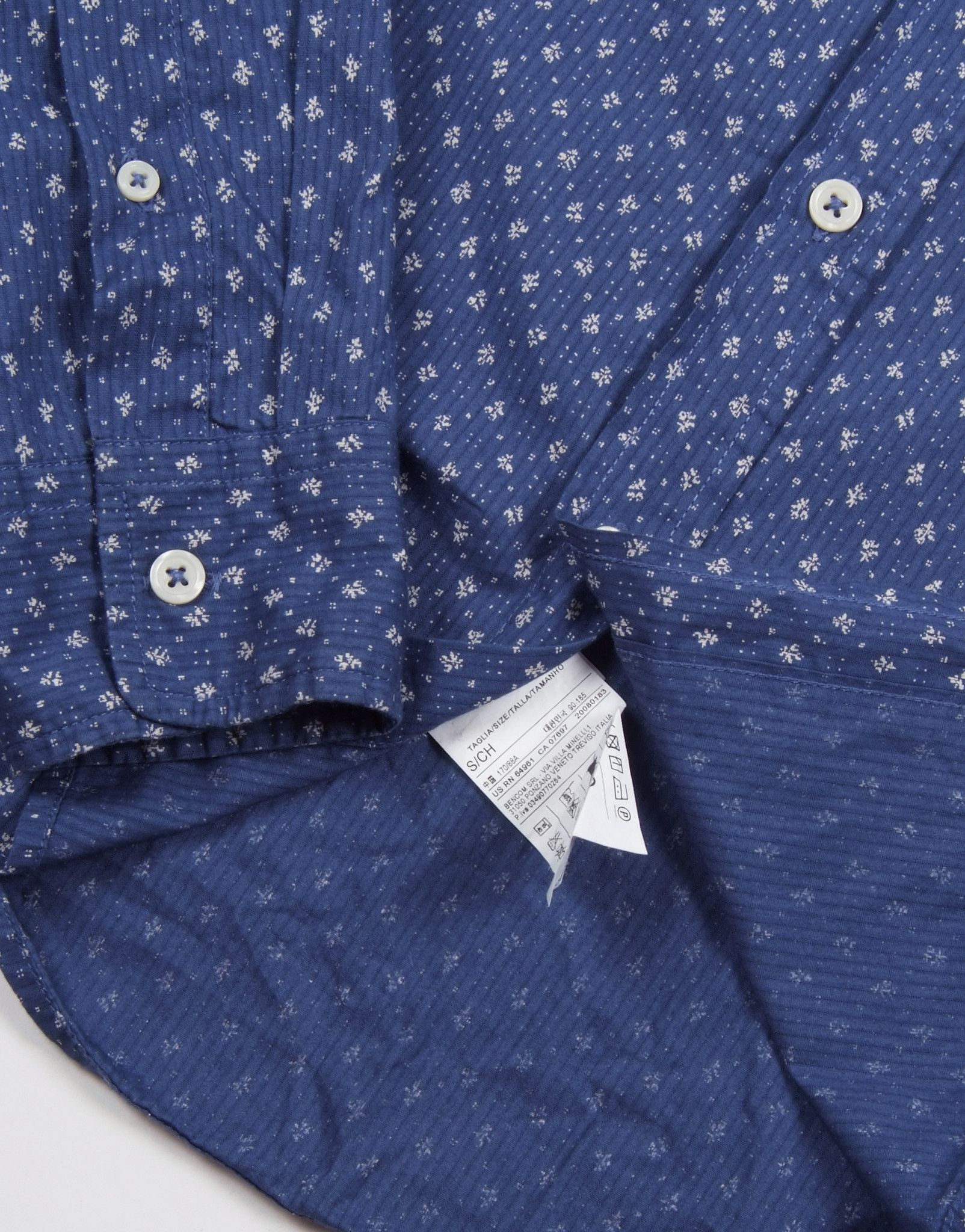 United Colors Of Benetton United Colors Of Benetton Flower Pattern Slim Cotton Shirt Size US S / EU 44-46 / 1 - 4 Thumbnail