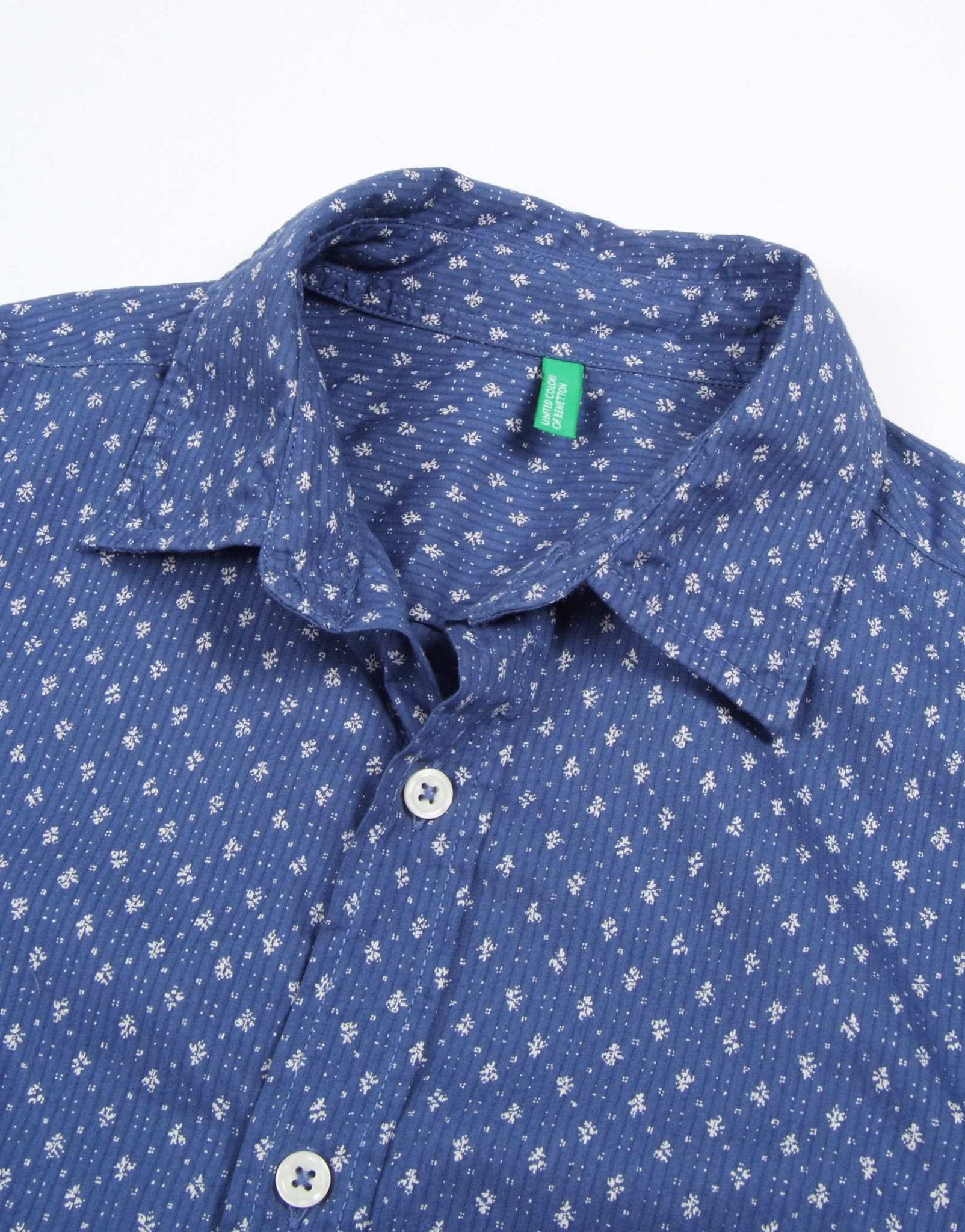 United Colors Of Benetton United Colors Of Benetton Flower Pattern Slim Cotton Shirt Size US S / EU 44-46 / 1 - 3 Thumbnail