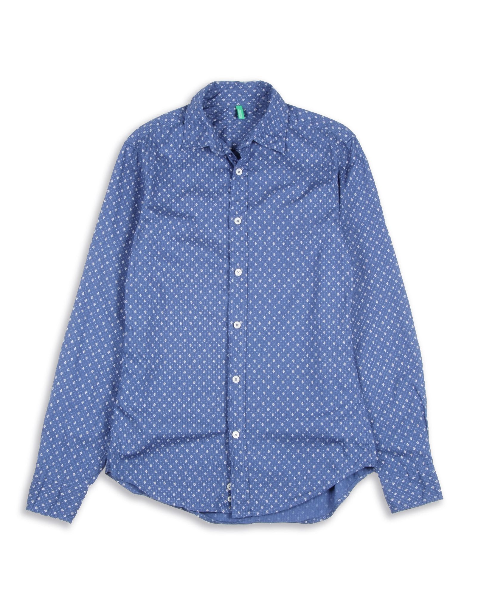United Colors Of Benetton United Colors Of Benetton Flower Pattern Slim Cotton Shirt Size US S / EU 44-46 / 1 - 1 Thumbnail