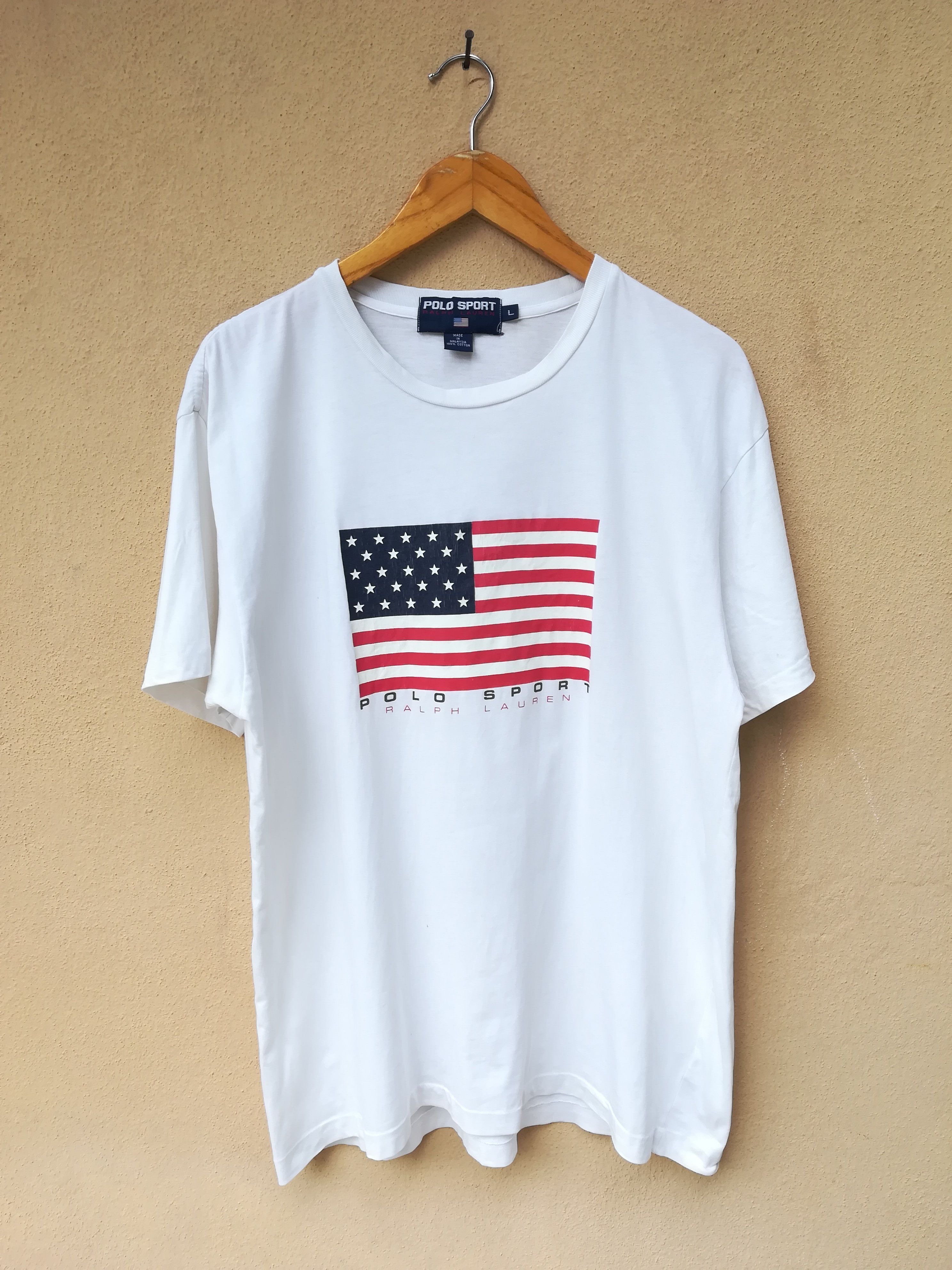 Polo Ralph Lauren × Vintage Vintage US Flag Polo Sport Ralph Lauren T-Shirt Size US L / EU 52-54 / 3 - 1 Thumbnail