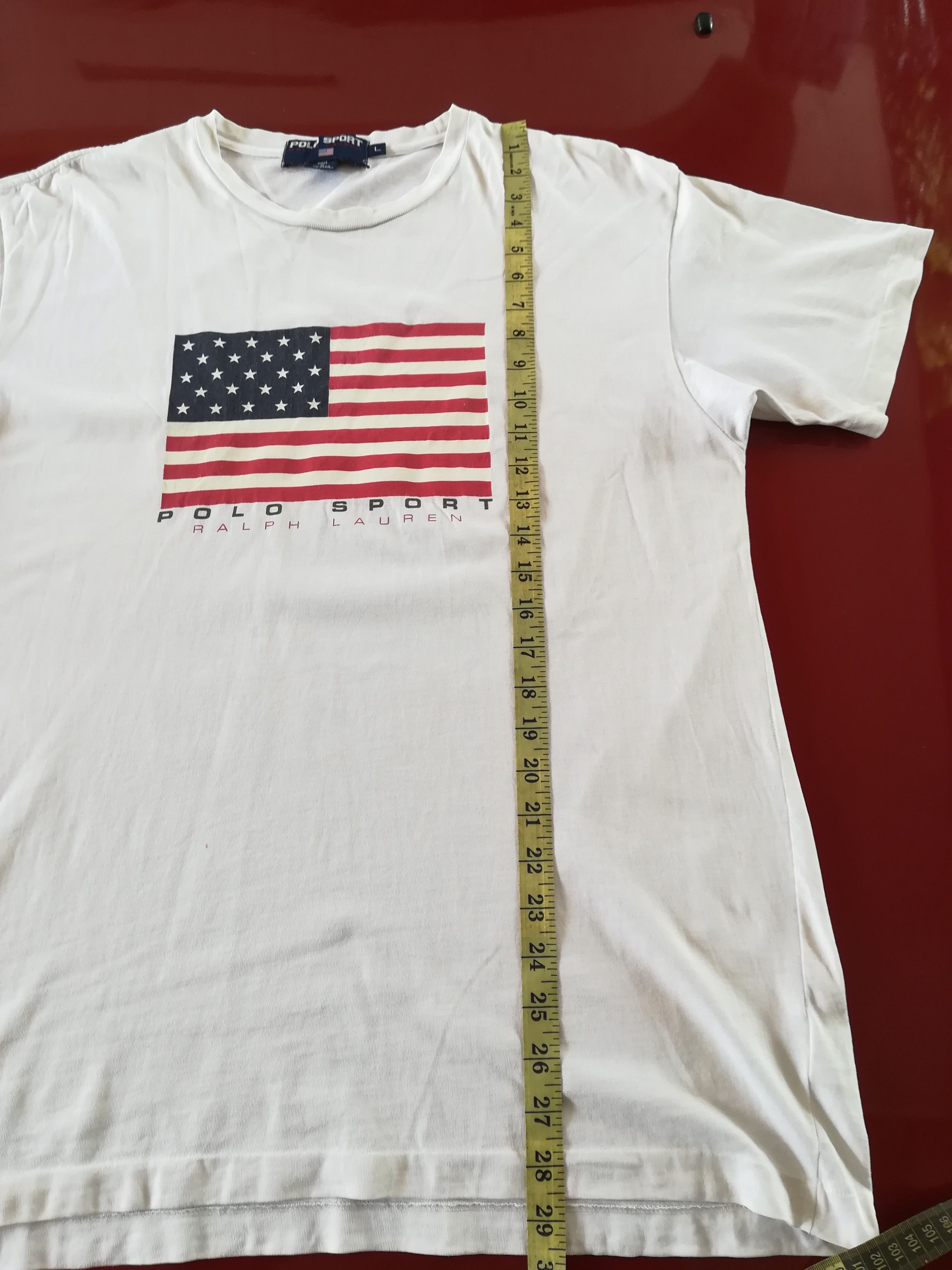 Polo Ralph Lauren × Vintage Vintage US Flag Polo Sport Ralph Lauren T-Shirt Size US L / EU 52-54 / 3 - 5 Thumbnail