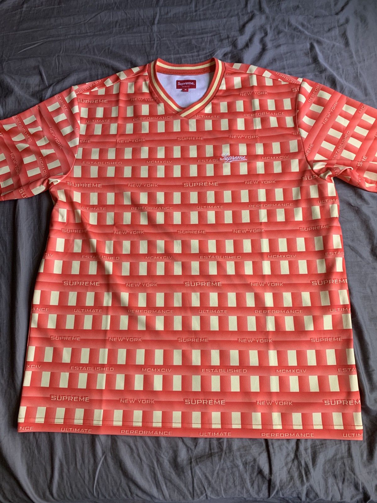 Supreme Supreme grid soccer jersey orange - size medium | Grailed