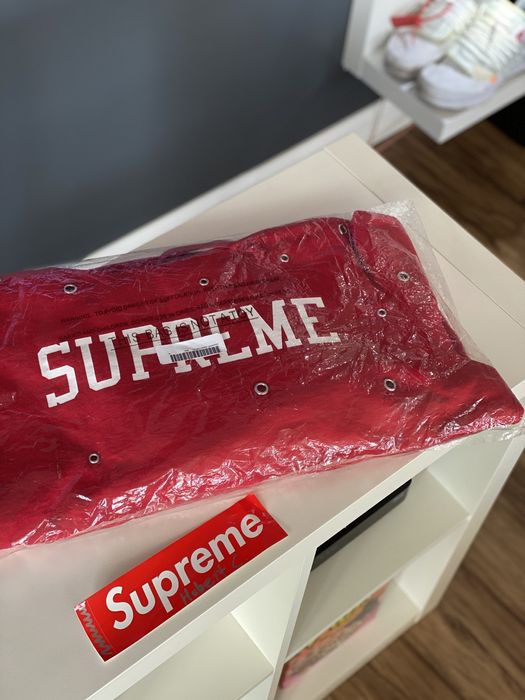 Supreme eyelet hoodie red hot sale