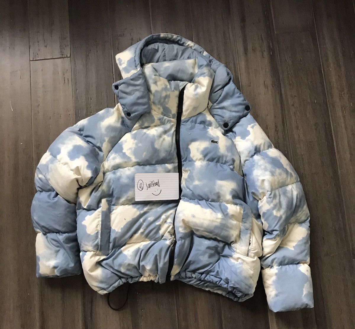 Lacoste cloud hooded puffer sales jacket