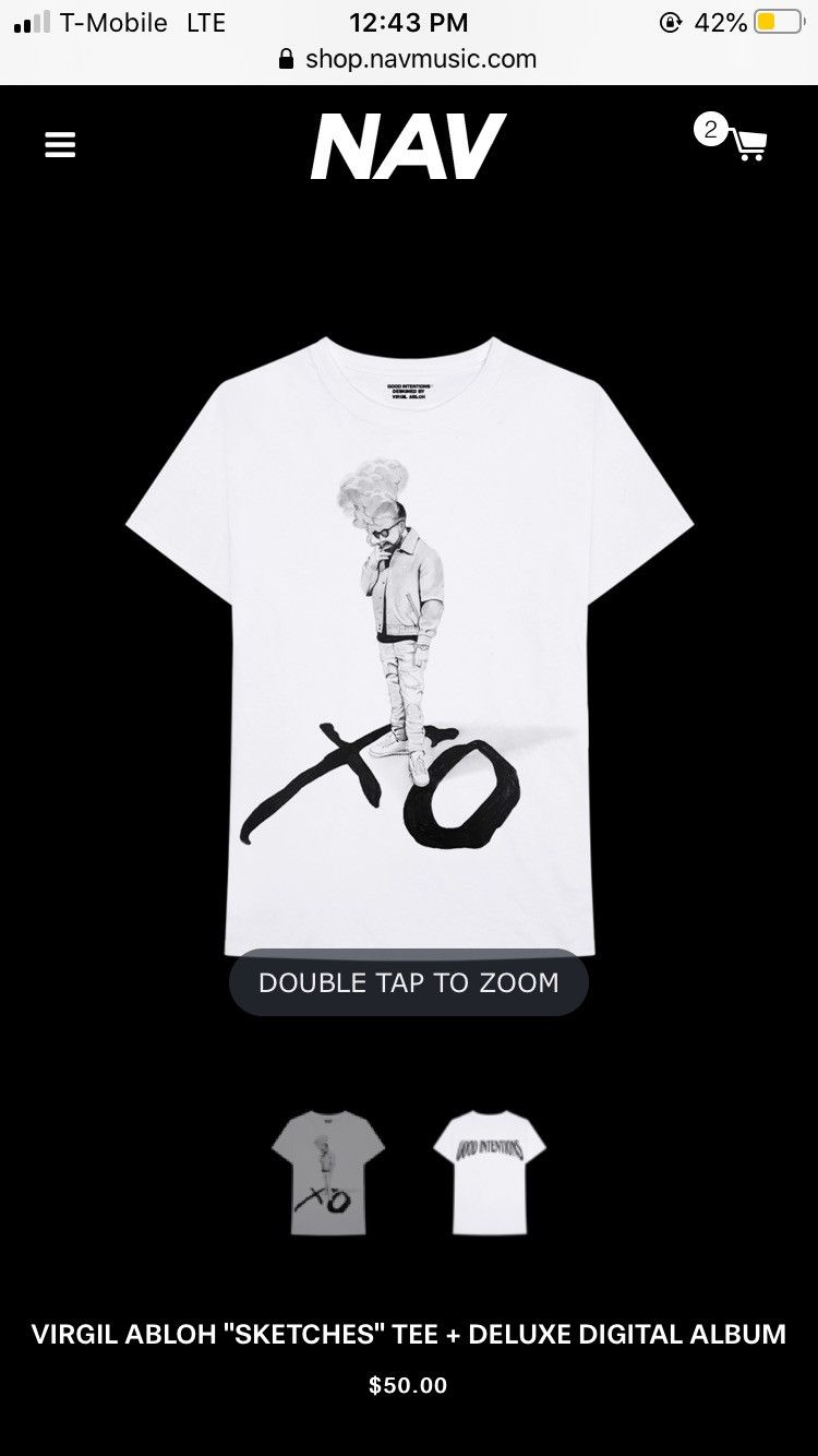 Virgil Abloh Nav x Virgil Abloh “SKETCHES” Tee Size US L / EU 52-54 / 3 - 2 Thumbnail