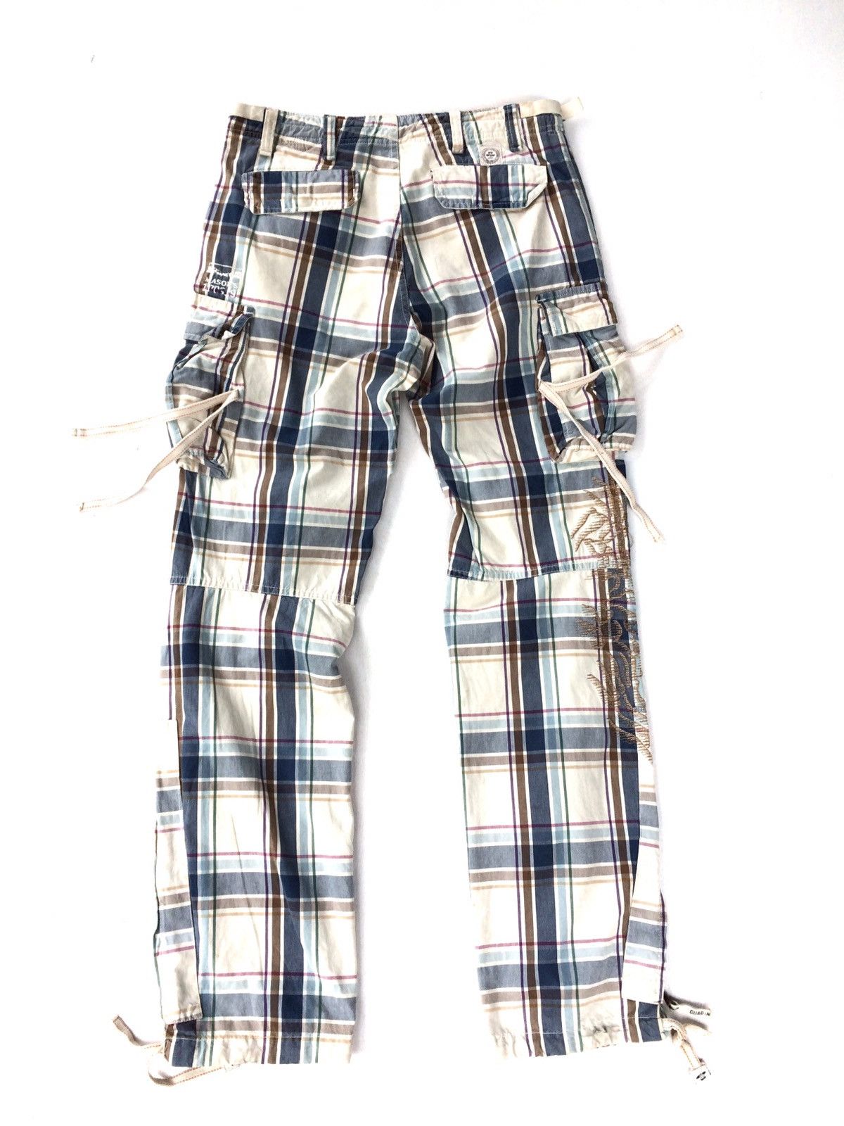 Japanese Brand Checkered Plaid Tartan Bondage Parachute Trousers Cargo Pant Size US 32 / EU 48 - 8 Thumbnail