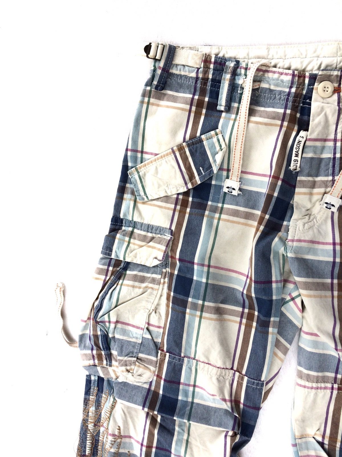 Japanese Brand Checkered Plaid Tartan Bondage Parachute Trousers Cargo Pant Size US 32 / EU 48 - 4 Thumbnail