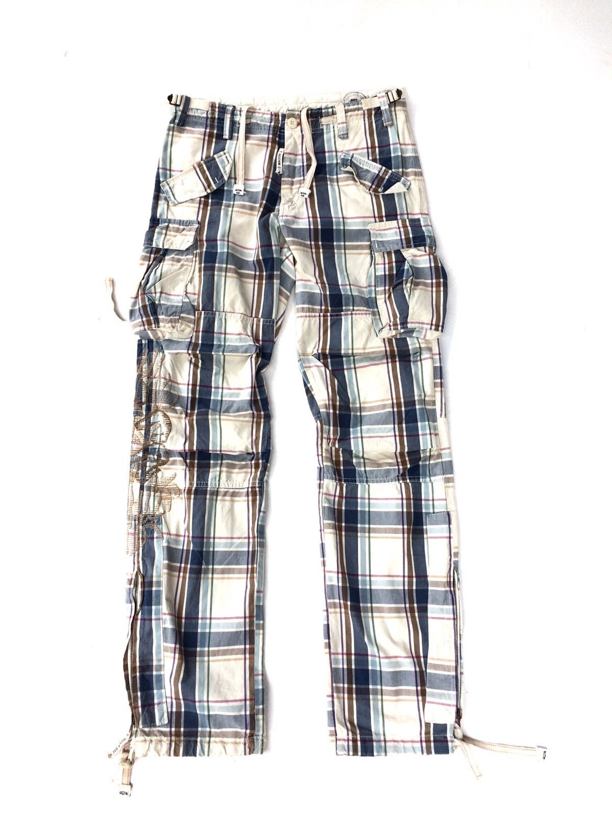 Japanese Brand Checkered Plaid Tartan Bondage Parachute Trousers Cargo Pant Size US 32 / EU 48 - 1 Thumbnail