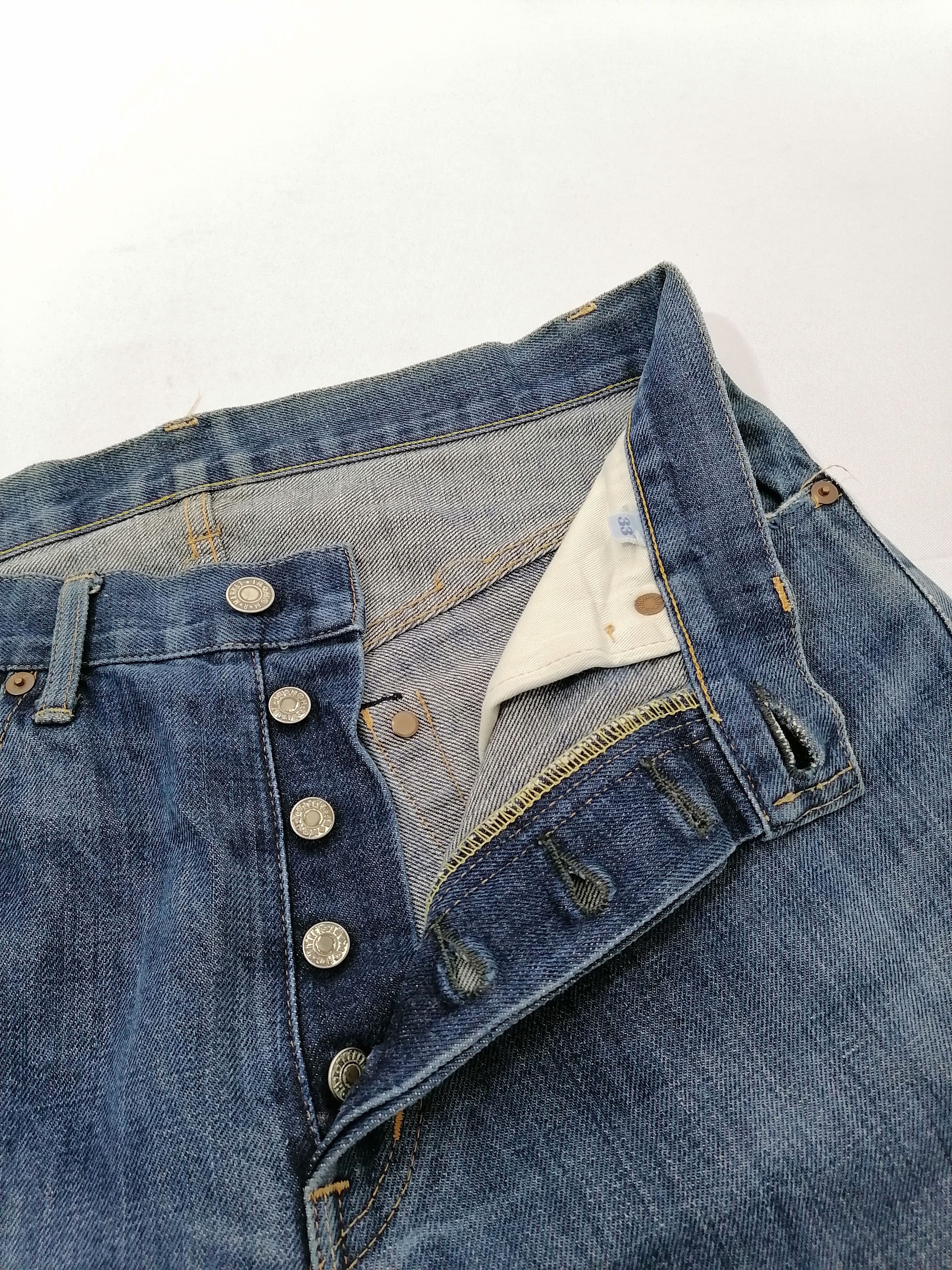 Indigo × Japan Blue × Japanese Brand H.R.Market Selvedge Distressed Denim Jeans Size US 30 / EU 46 - 2 Thumbnail