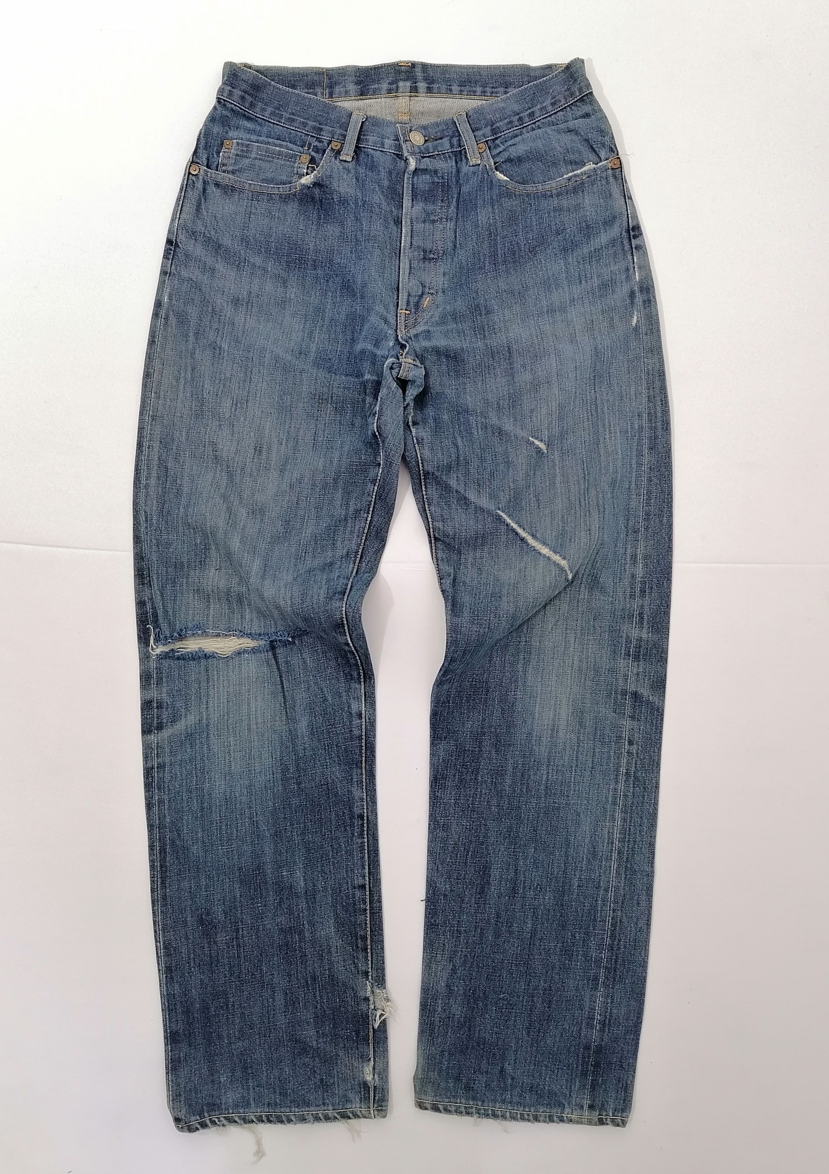 Indigo × Japan Blue × Japanese Brand H.R.Market Selvedge Distressed Denim Jeans Size US 30 / EU 46 - 1 Thumbnail
