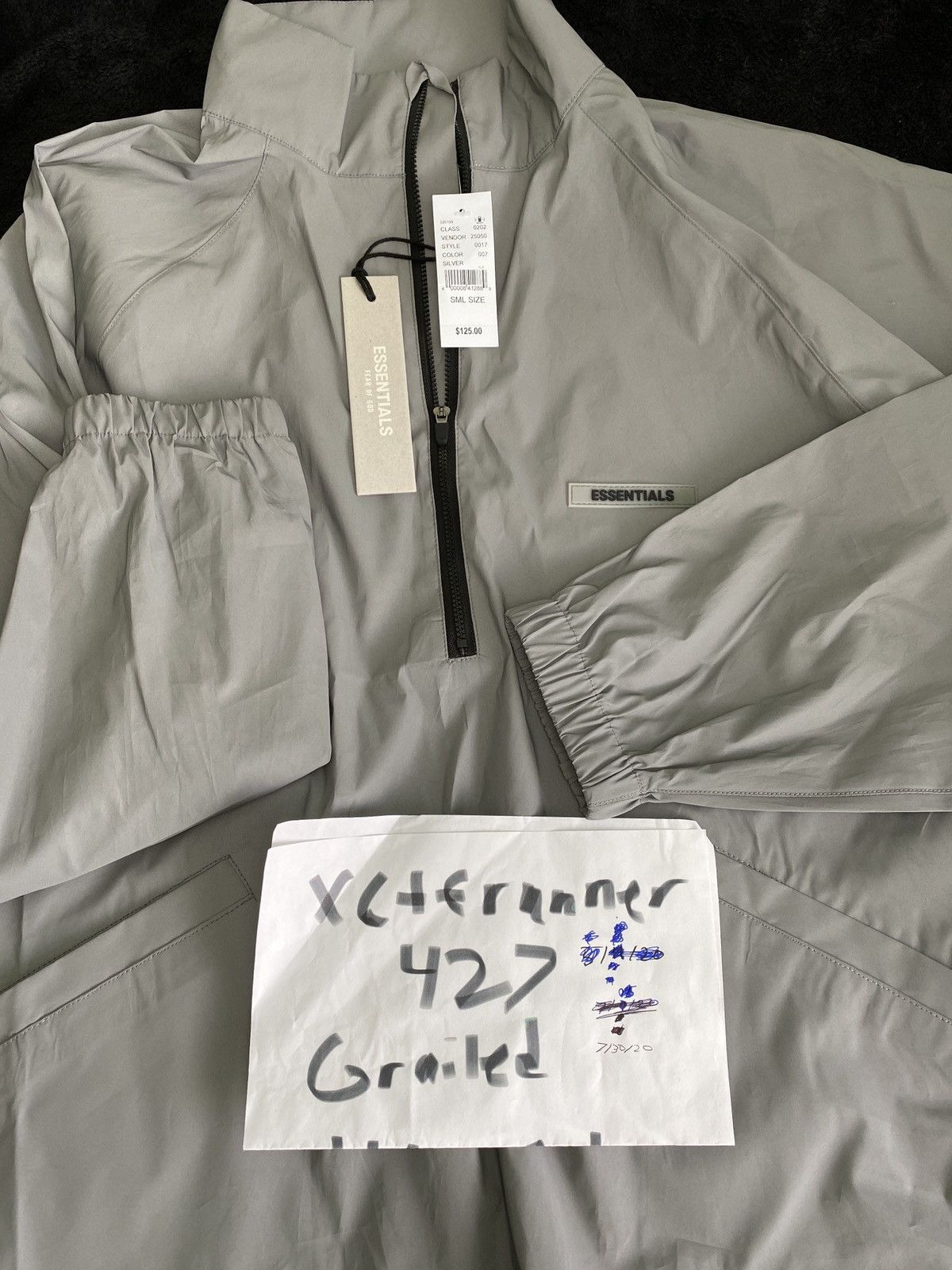 Fear of God × Pacsun Fear of God Essentials Silver/3M Reflective Track ...