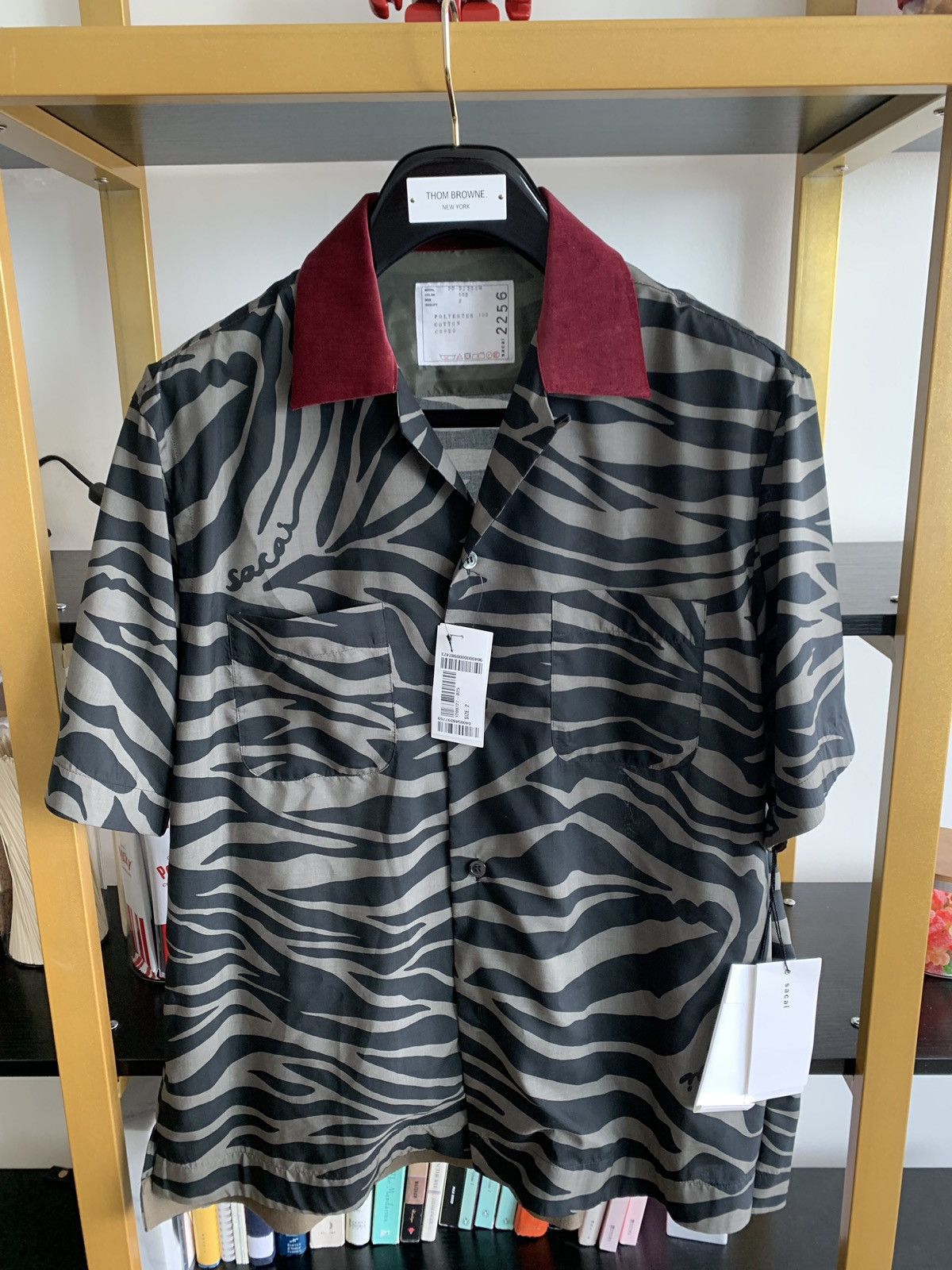 Sacai Sacai Archive 🏆20SS Velvet Collar Zebra - Shirt size 2 Size US M / EU 48-50 / 2 - 1 Thumbnail