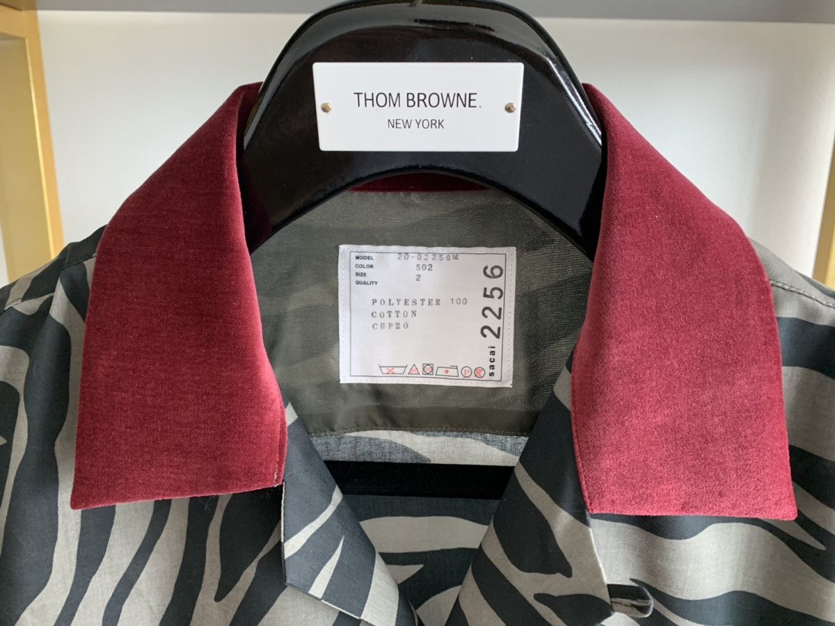 Sacai Sacai Archive 🏆20SS Velvet Collar Zebra - Shirt size 2 Size US M / EU 48-50 / 2 - 6 Thumbnail