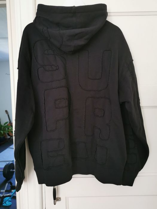 Supreme cutout letters store hooded sweatshirt black